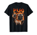 Pug 80S 90S Heavy Metal Flames T-Shirt - Graphic Print Men Women - T-Shirt, Sweatshirt, Hoodie