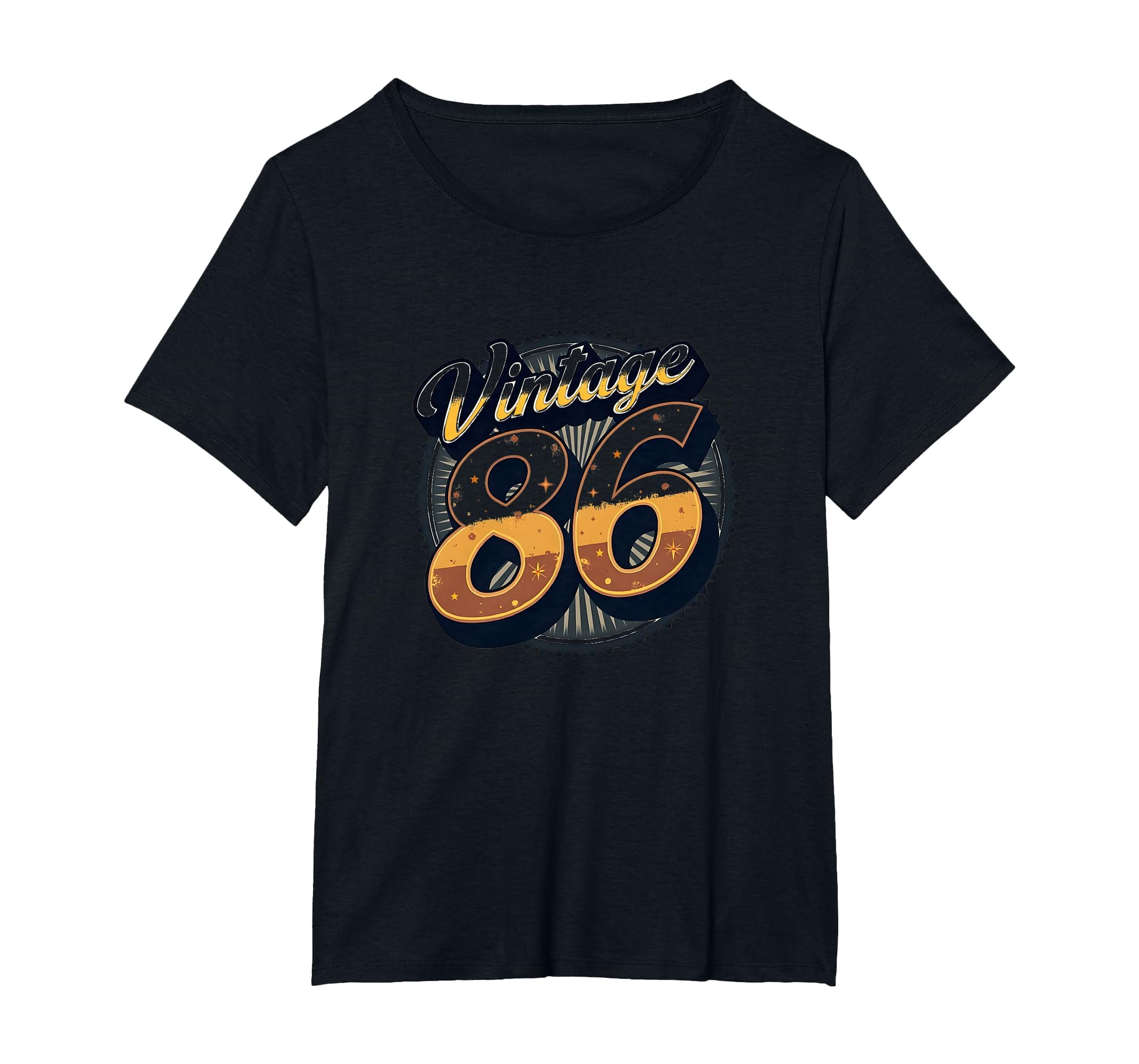 86 Birthday Gift Art Womens Plus Black T-Shirt - Graphic Print Unisex - T-Shirt, Sweatshirt, Hoodie