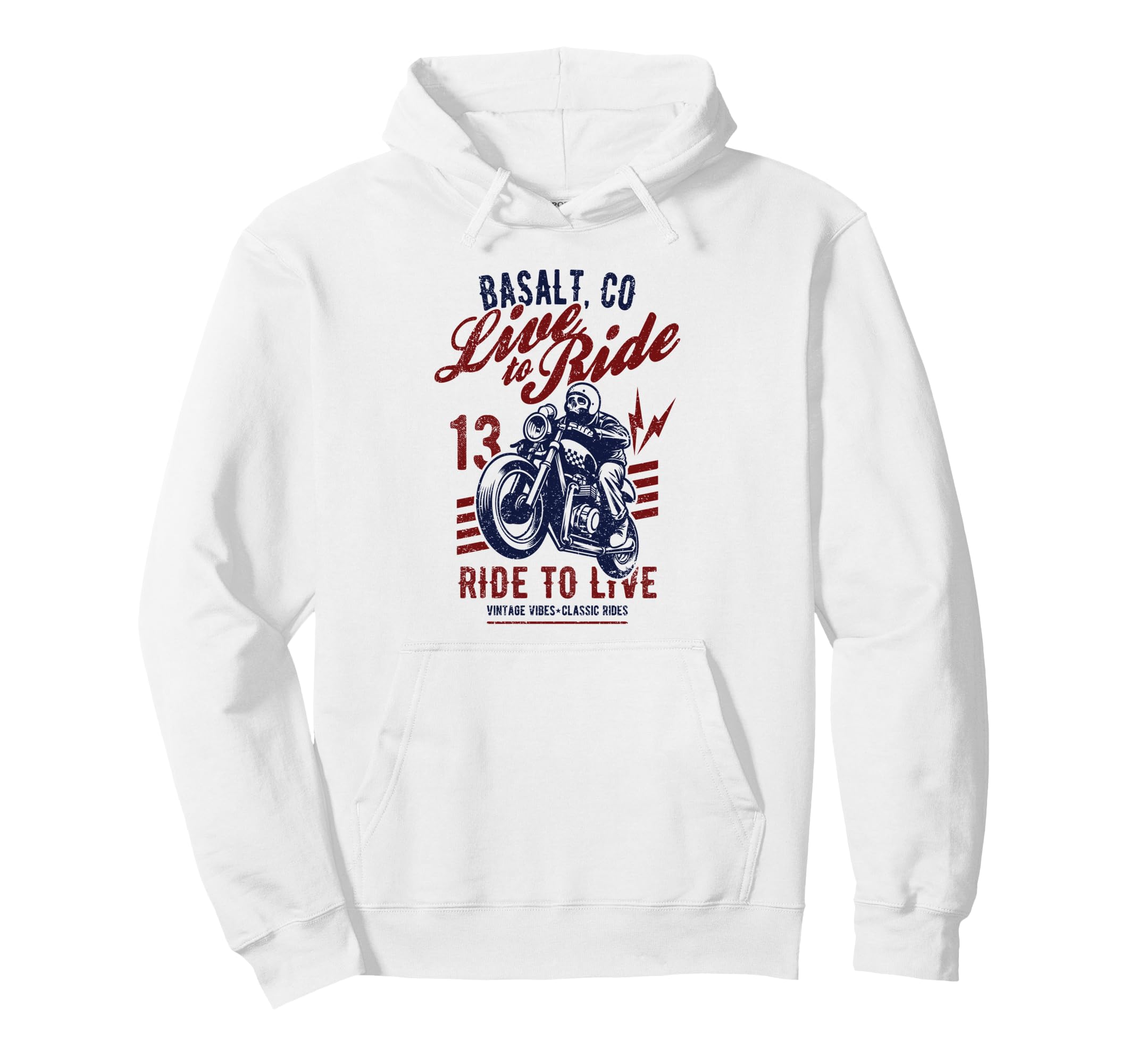 Basalt Colorado Usa Motorcycle Skull Hoodie - Graphic Print for Adults - T-Shirt, Sweatshirt, Hoodie
