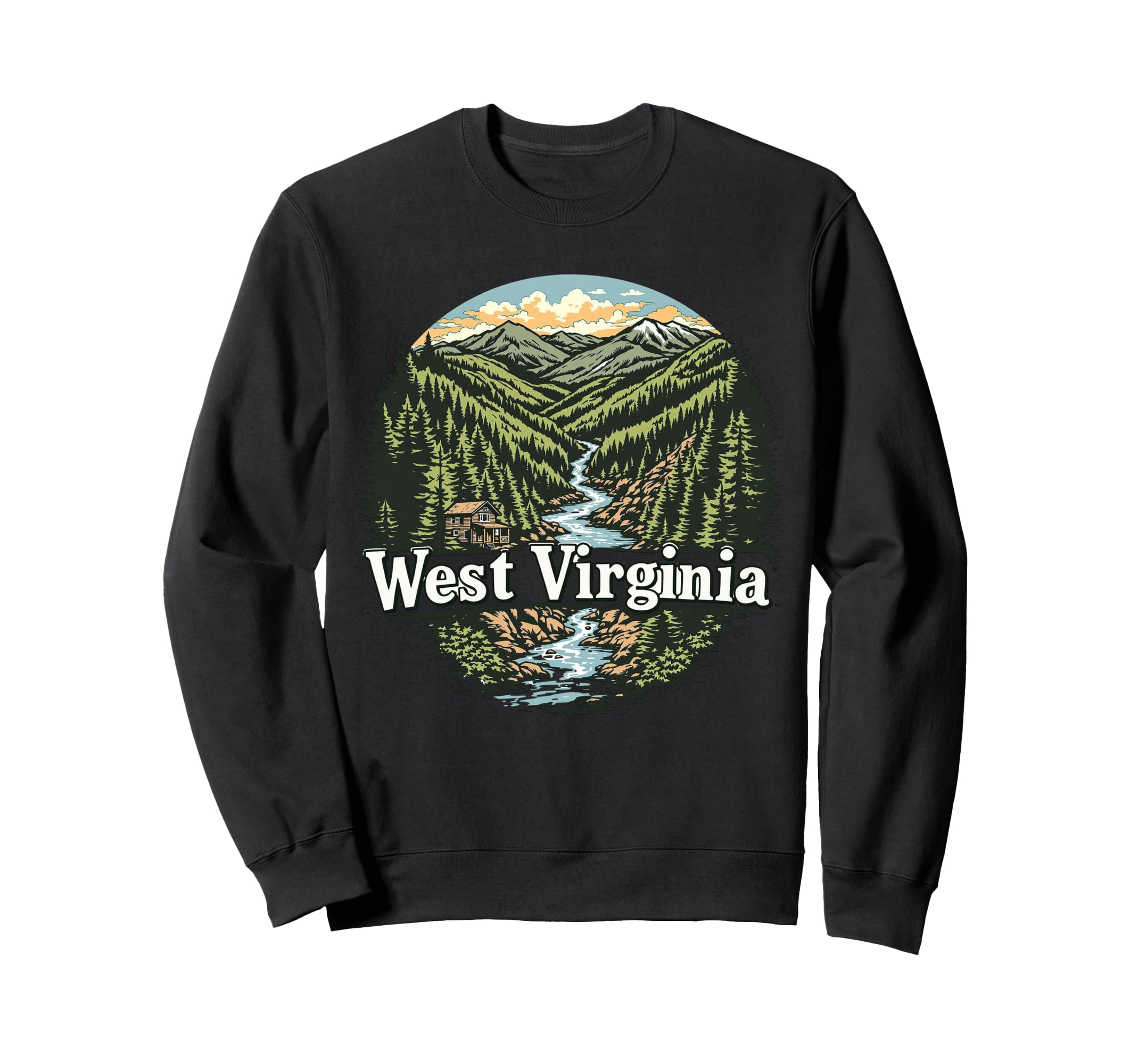 West Virginia Wv Sunrise Mountains Sweatshirt - Trendy Graphic Men Women - T-Shirt, Sweatshirt, Hoodie