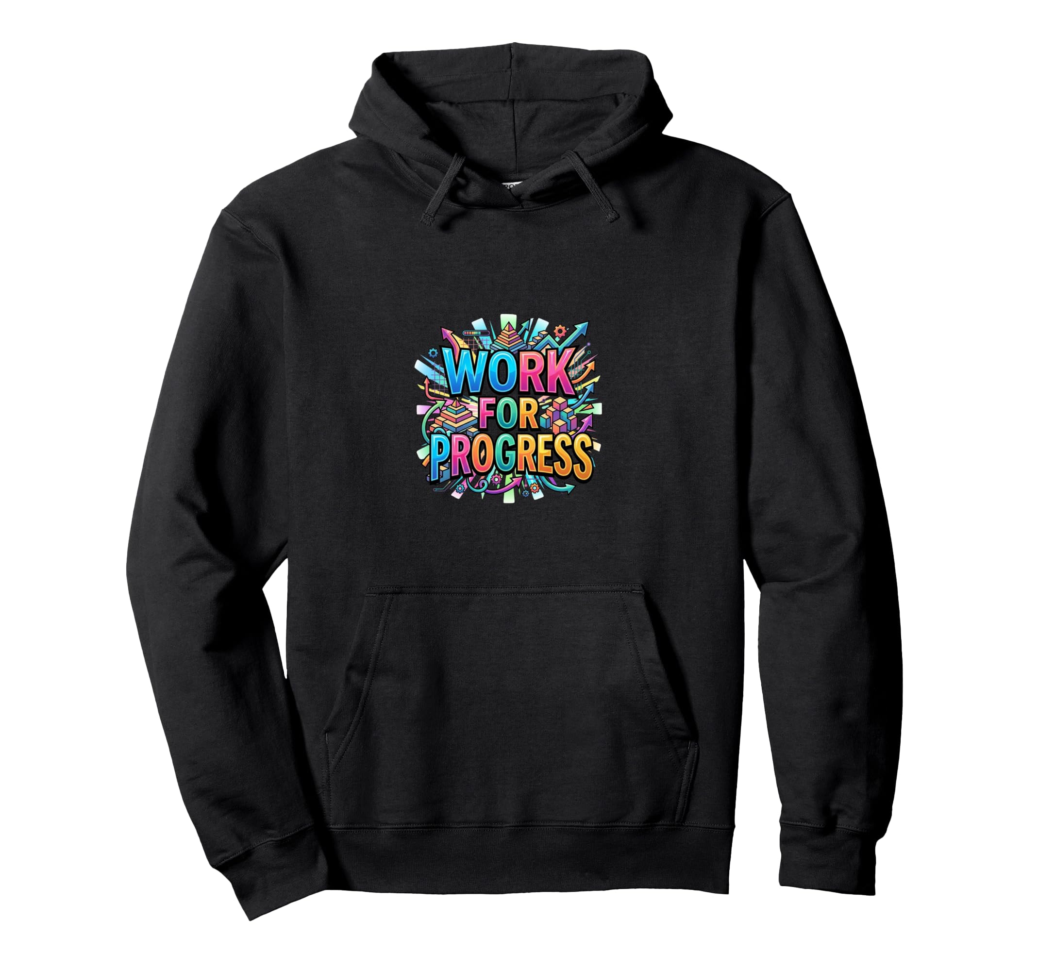 Progress Motivation Mindset Typography Hoodie - Unique Graphic for Adults - T-Shirt, Sweatshirt, Hoodie