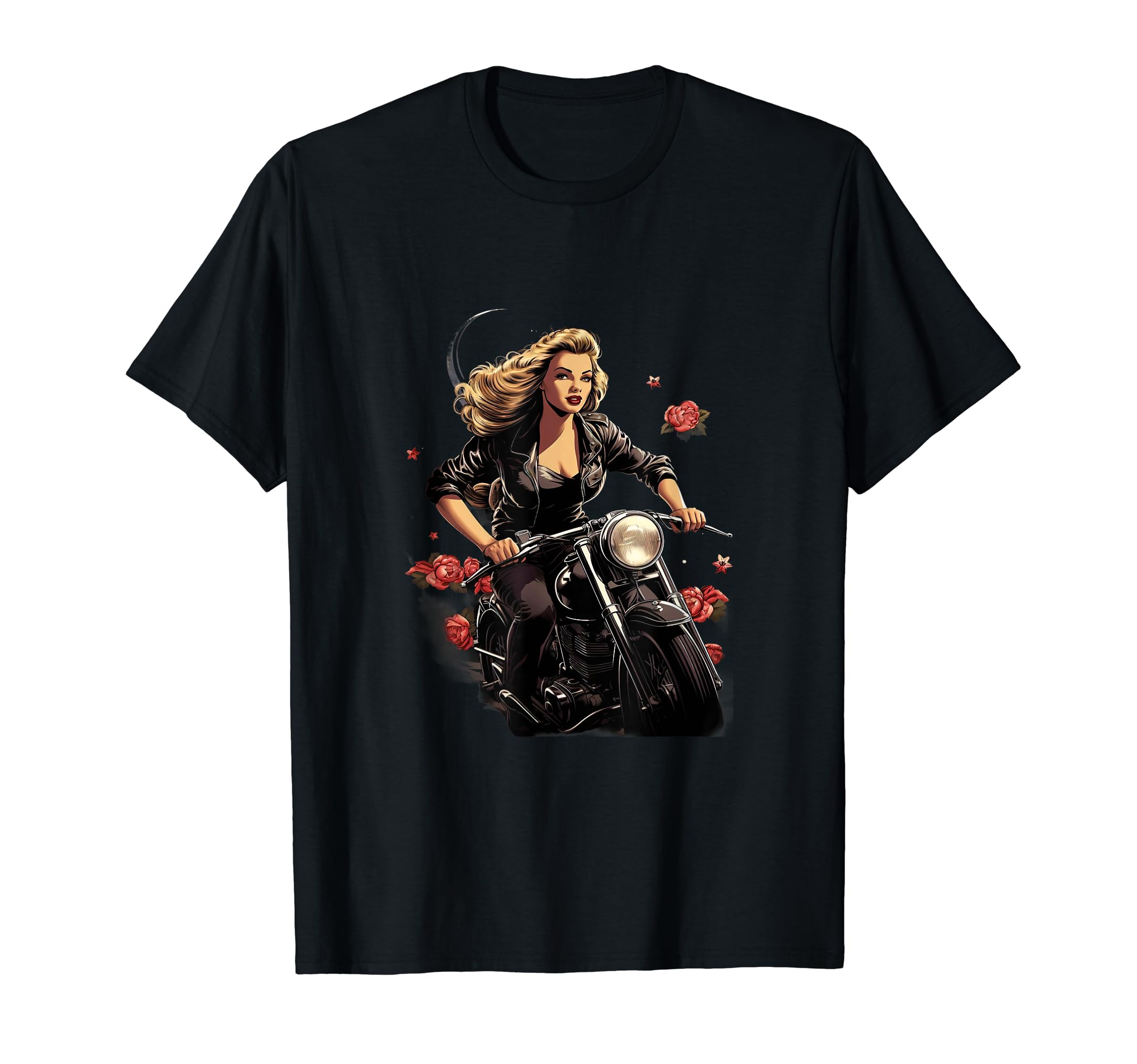 Pinup Biker 1940S Motorcycle Riding T-Shirt - Aesthetic Graphic Men Women - T-Shirt, Sweatshirt, Hoodie