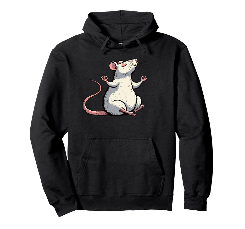 Meditation Rat Mouse Yoga Pose Hoodie - Custom Art Print Men Women - T-Shirt, Sweatshirt, Hoodie