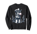 Schnauzer Blowing Bubble Cowboy Ufo Sweatshirt - Unique Graphic for Adults - T-Shirt, Sweatshirt, Hoodie