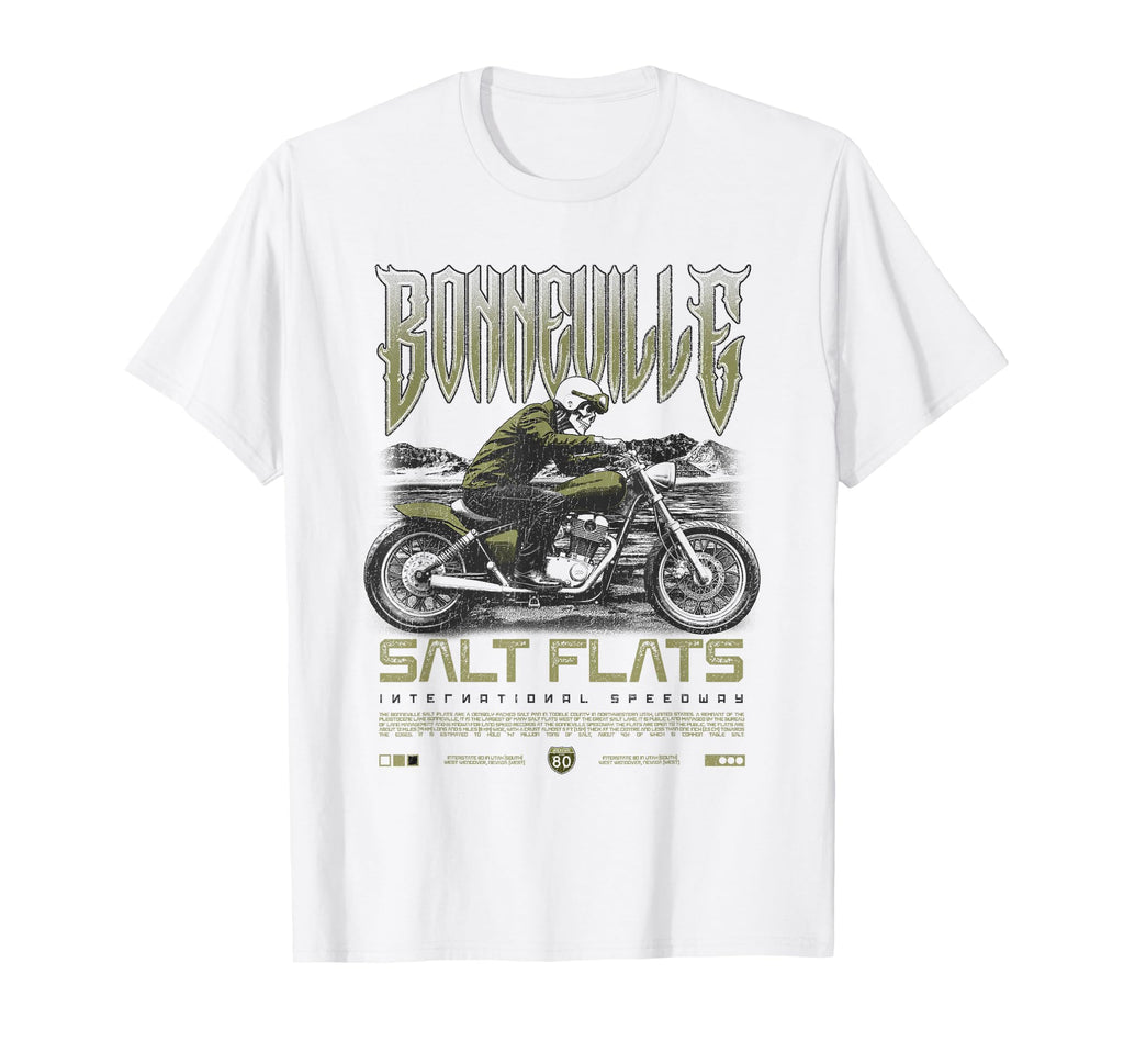 Bonneville Salt Flats Motorcycle Racing T-Shirt - Streetwear Style Unisex - T-Shirt, Sweatshirt, Hoodie