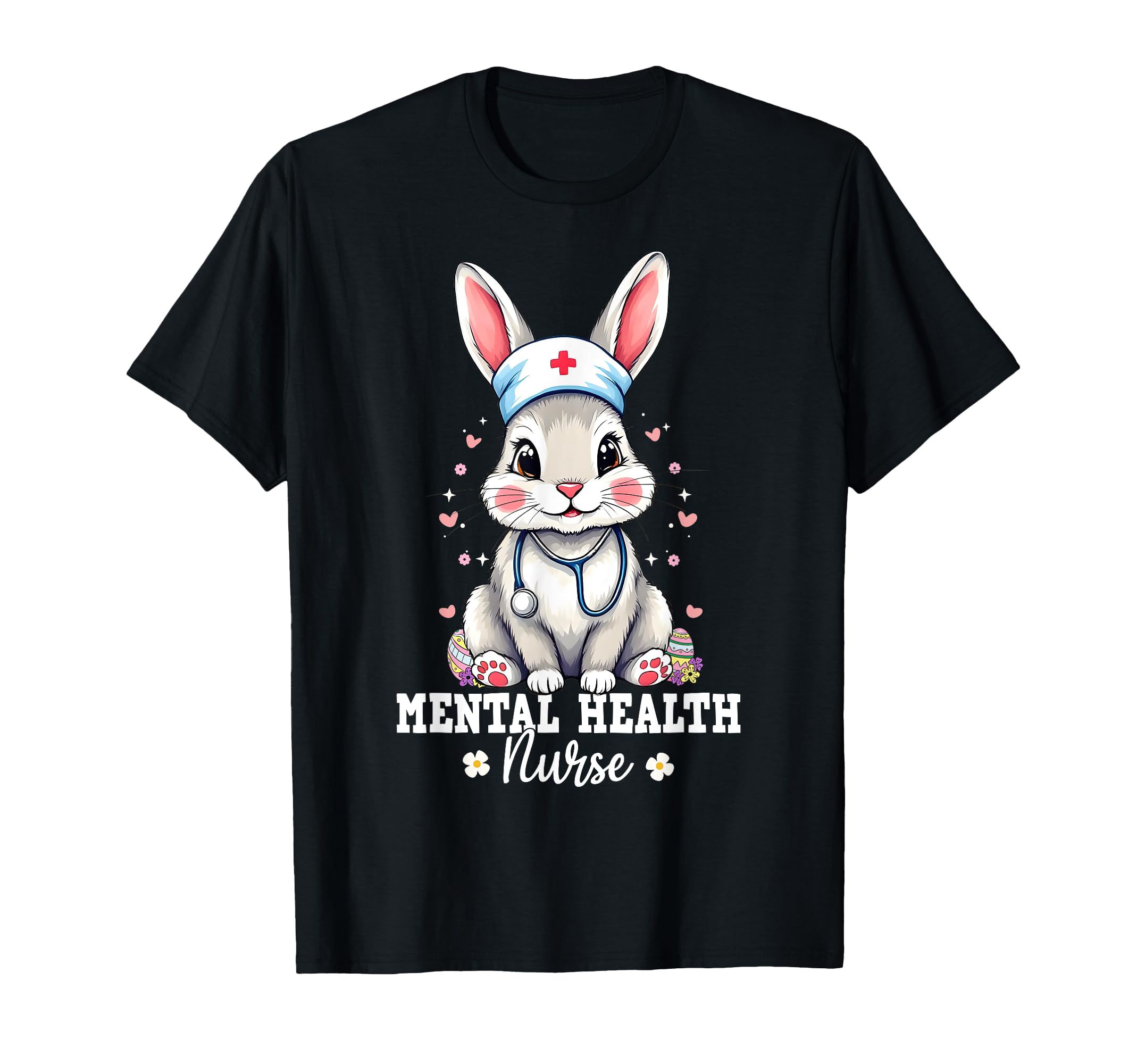 Mental Health Nurse Bunny T-Shirt - Aesthetic Graphic for Adults - T-Shirt, Sweatshirt, Hoodie