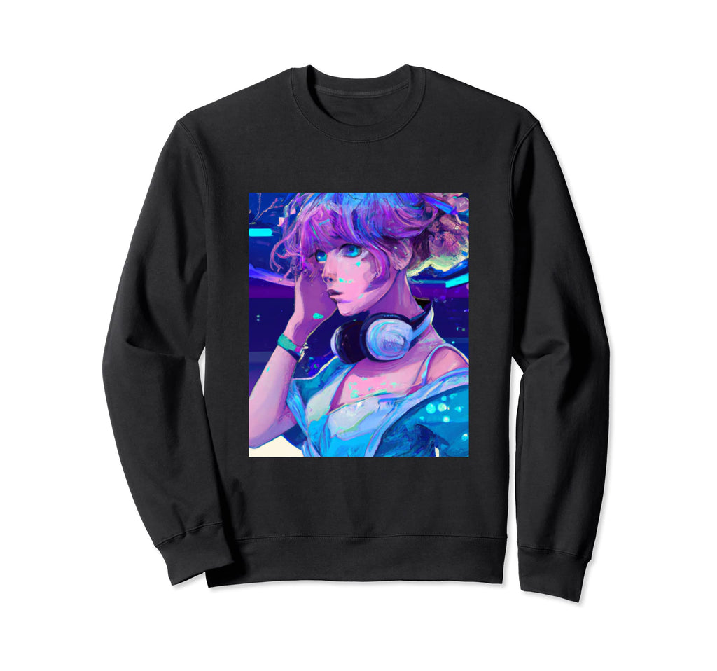 Pastel Aesthetic Anime Synthwave Sad Sweatshirt - Streetwear Style Unisex - T-Shirt, Sweatshirt, Hoodie