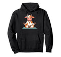 Meditation Cow Yoga Pose Relaxing Animal Hoodie - Graphic Print Men Women - T-Shirt, Sweatshirt, Hoodie