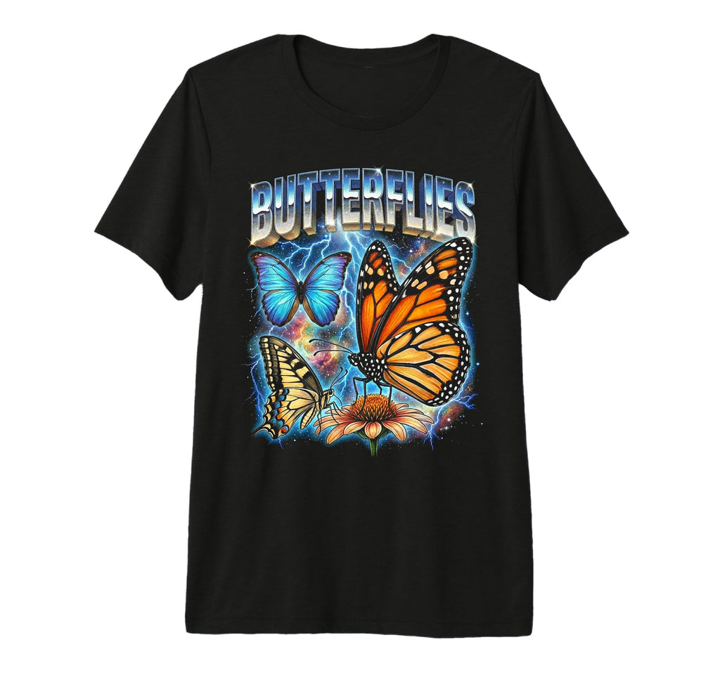 Butterflies 80S Funny Butterflie 90S T-Shirt - Minimalist Print for Adults - T-Shirt, Sweatshirt, Hoodie