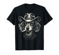 Western Cowboy Dachshund Smoking T-Shirt - Casual Everyday Wear Unisex - T-Shirt, Sweatshirt, Hoodie