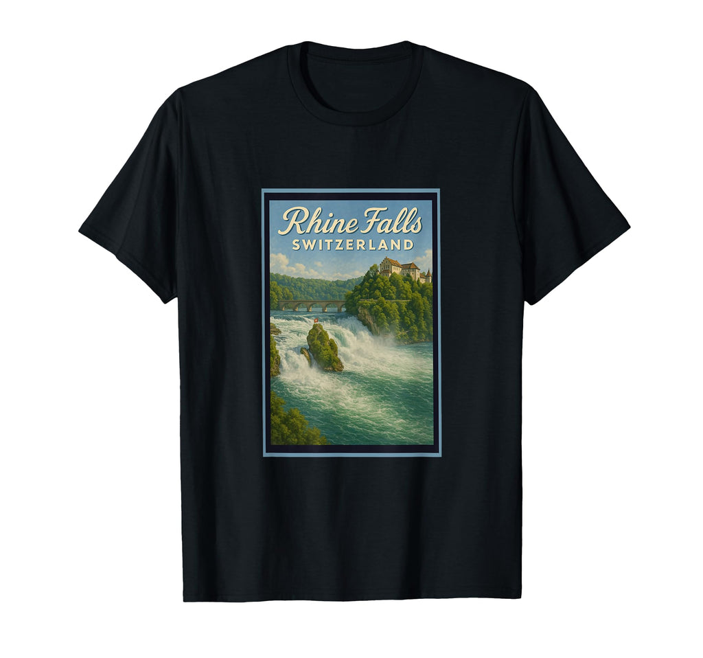 Rhine Falls Switzerland 50S T-Shirt - Casual Everyday Wear for Adults - T-Shirt, Sweatshirt, Hoodie