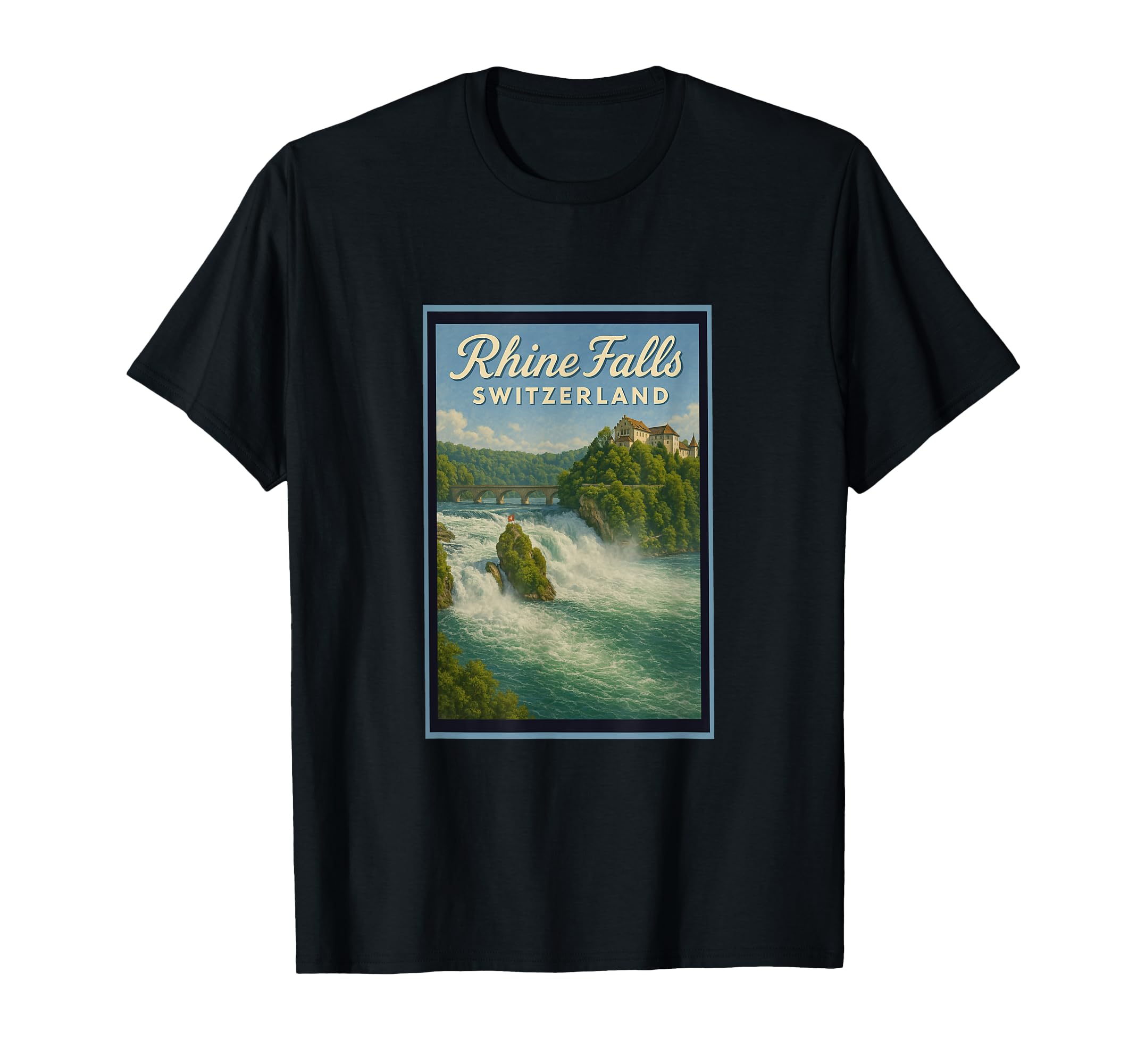 Rhine Falls Switzerland 50S T-Shirt - Casual Everyday Wear for Adults - T-Shirt, Sweatshirt, Hoodie