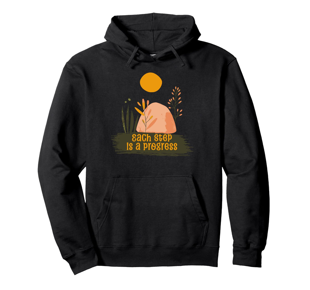 Each Step Is Progress Boho Mindful Hoodie - Unique Graphic Men Women - T-Shirt, Sweatshirt, Hoodie