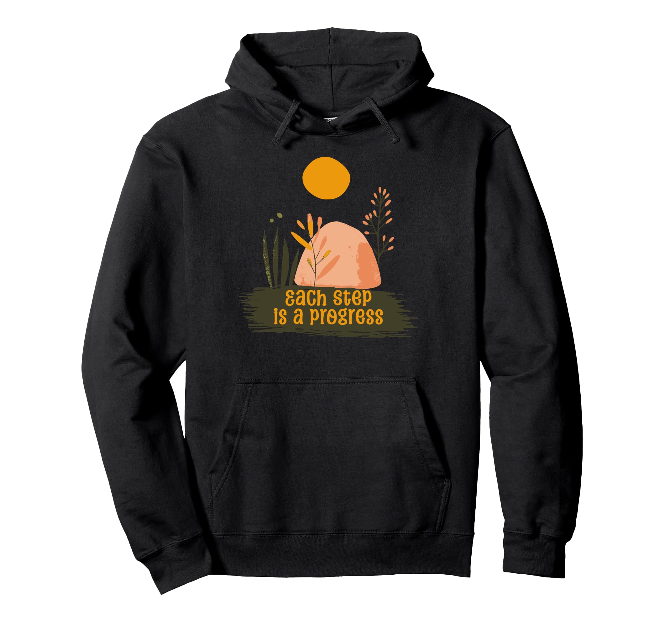 Each Step Is Progress Boho Mindful Hoodie - Unique Graphic Men Women - T-Shirt, Sweatshirt, Hoodie