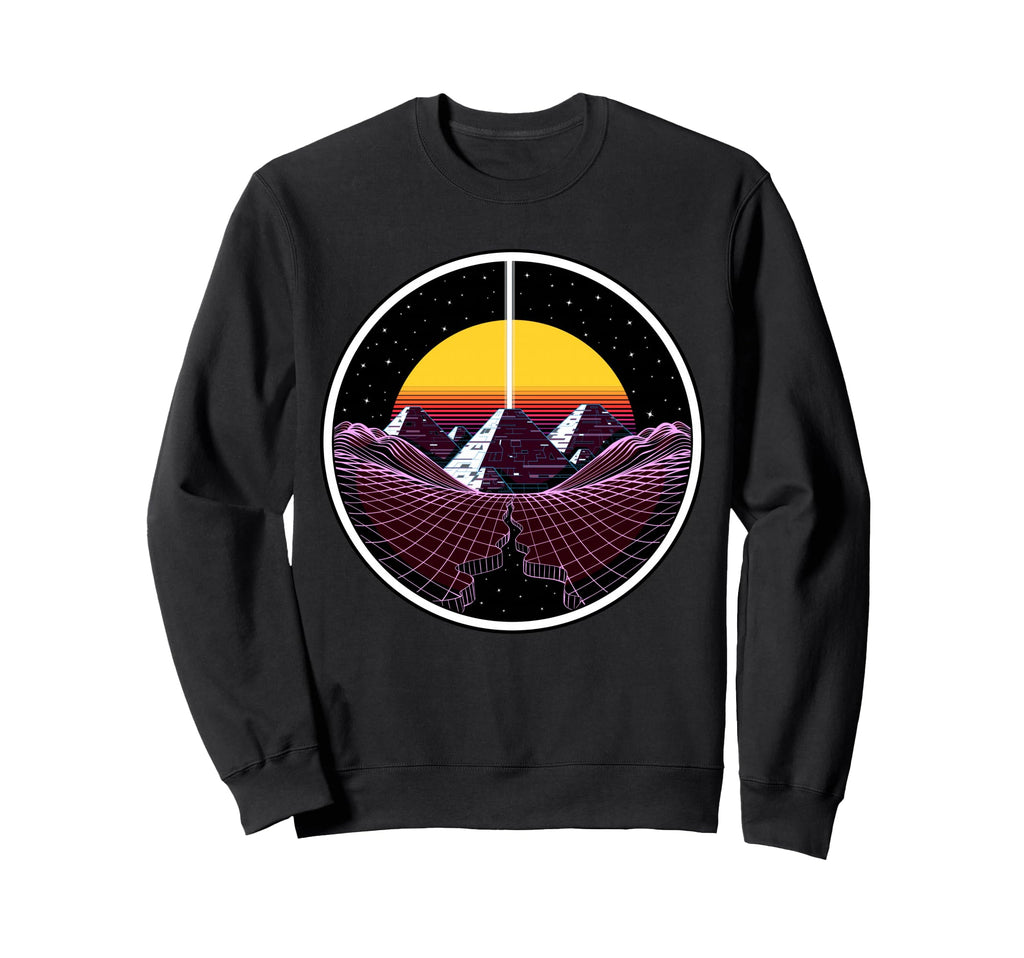 Synthwave Pyramids Vaporwave 80S Music Sweatshirt - Unique Graphic Unisex - T-Shirt, Sweatshirt, Hoodie