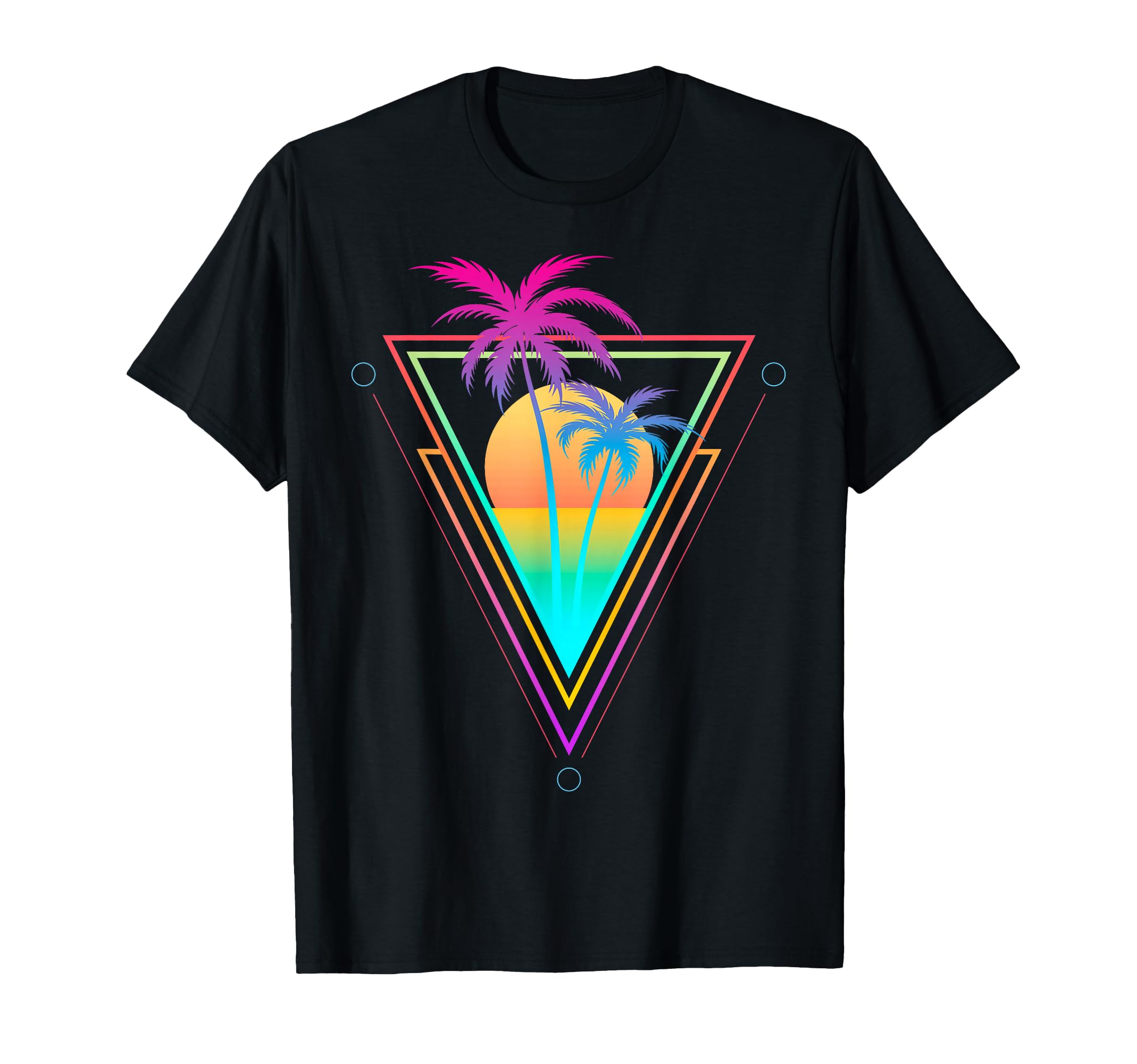 1980S 1990S Vaporwave Palm Trees Sunset T-Shirt - Unique Graphic Men Women - T-Shirt, Sweatshirt, Hoodie
