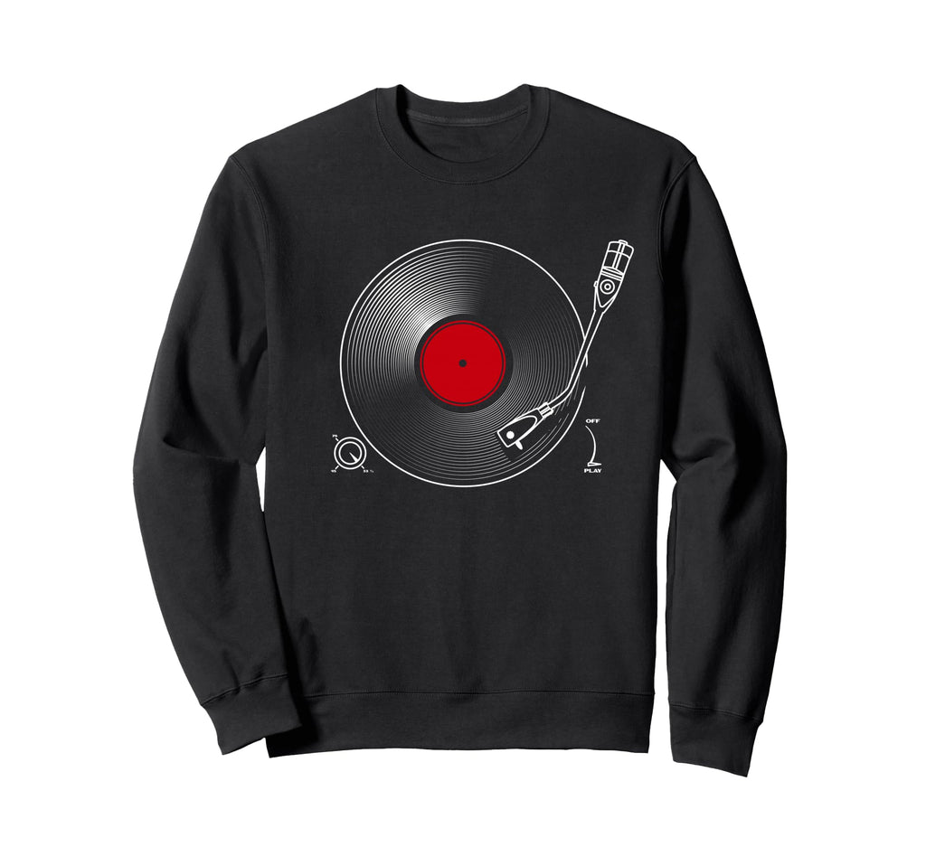 Record Player Vinyl Music Lover Sweatshirt - Trendy Graphic for Adults - T-Shirt, Sweatshirt, Hoodie