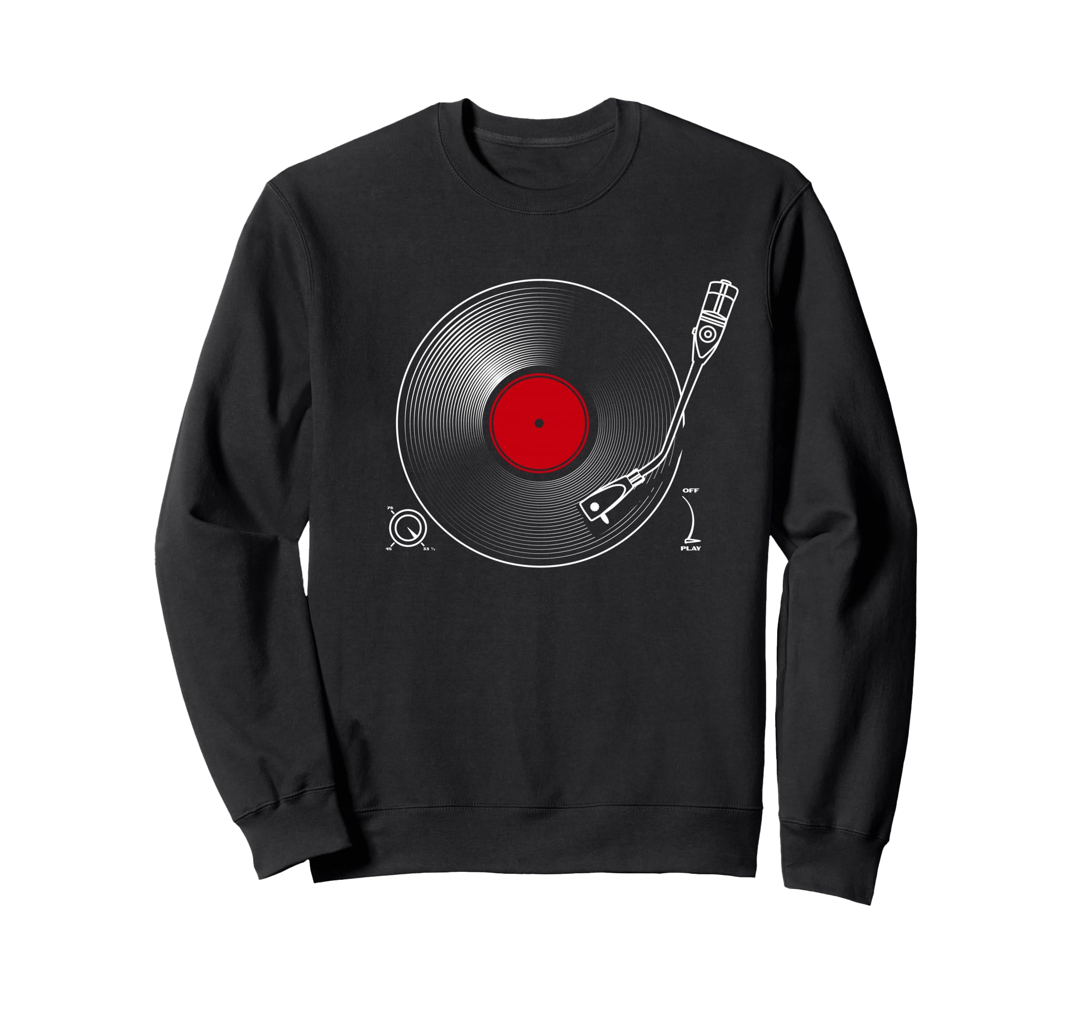 Record Player Vinyl Music Lover Sweatshirt - Trendy Graphic for Adults - T-Shirt, Sweatshirt, Hoodie
