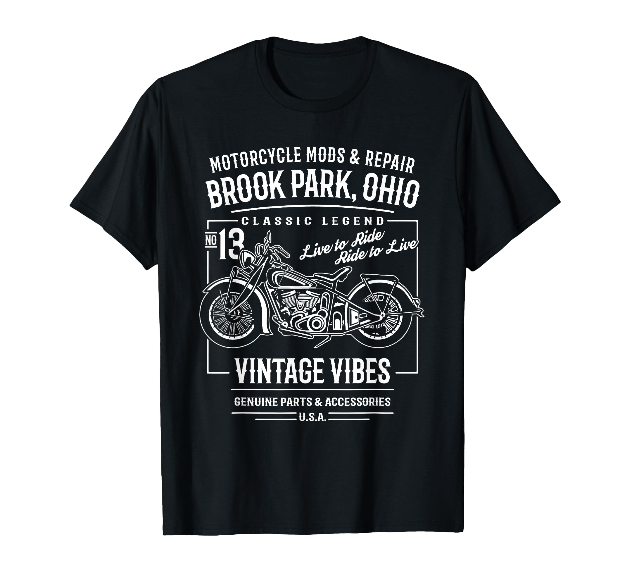 Brook Park Oh Usa Motorcycle T-Shirt - Custom Art Print Unisex - T-Shirt, Sweatshirt, Hoodie
