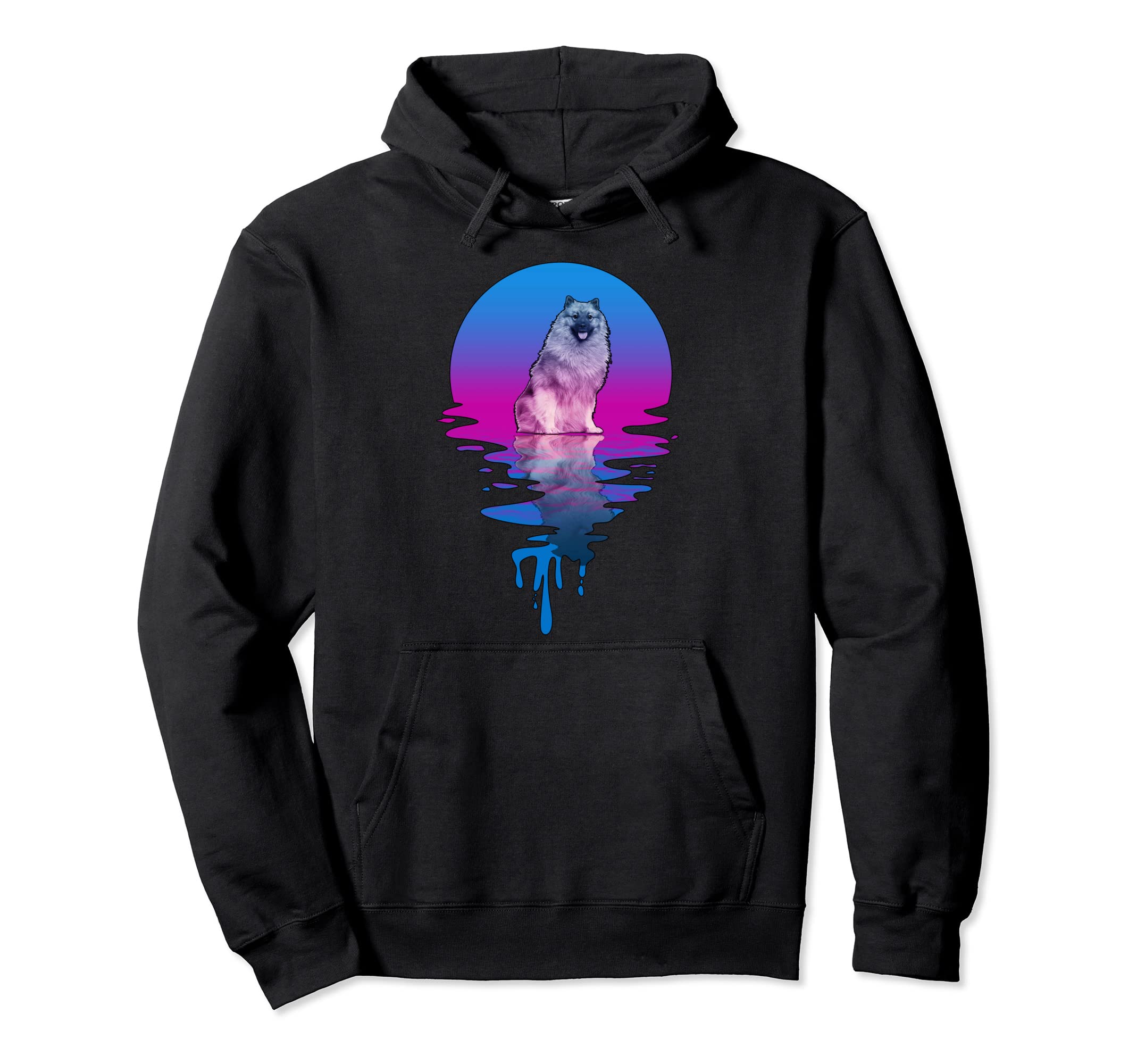Sunset Keeshond Hoodie - Graphic Print for Adults - T-Shirt, Sweatshirt, Hoodie