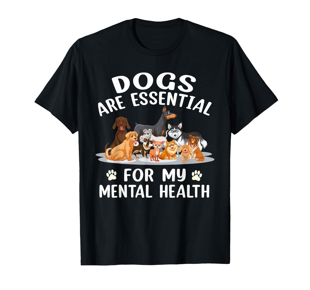Dog Lovers Dogs Are My Mental Health T-Shirt - Custom Art Print Unisex - T-Shirt, Sweatshirt, Hoodie