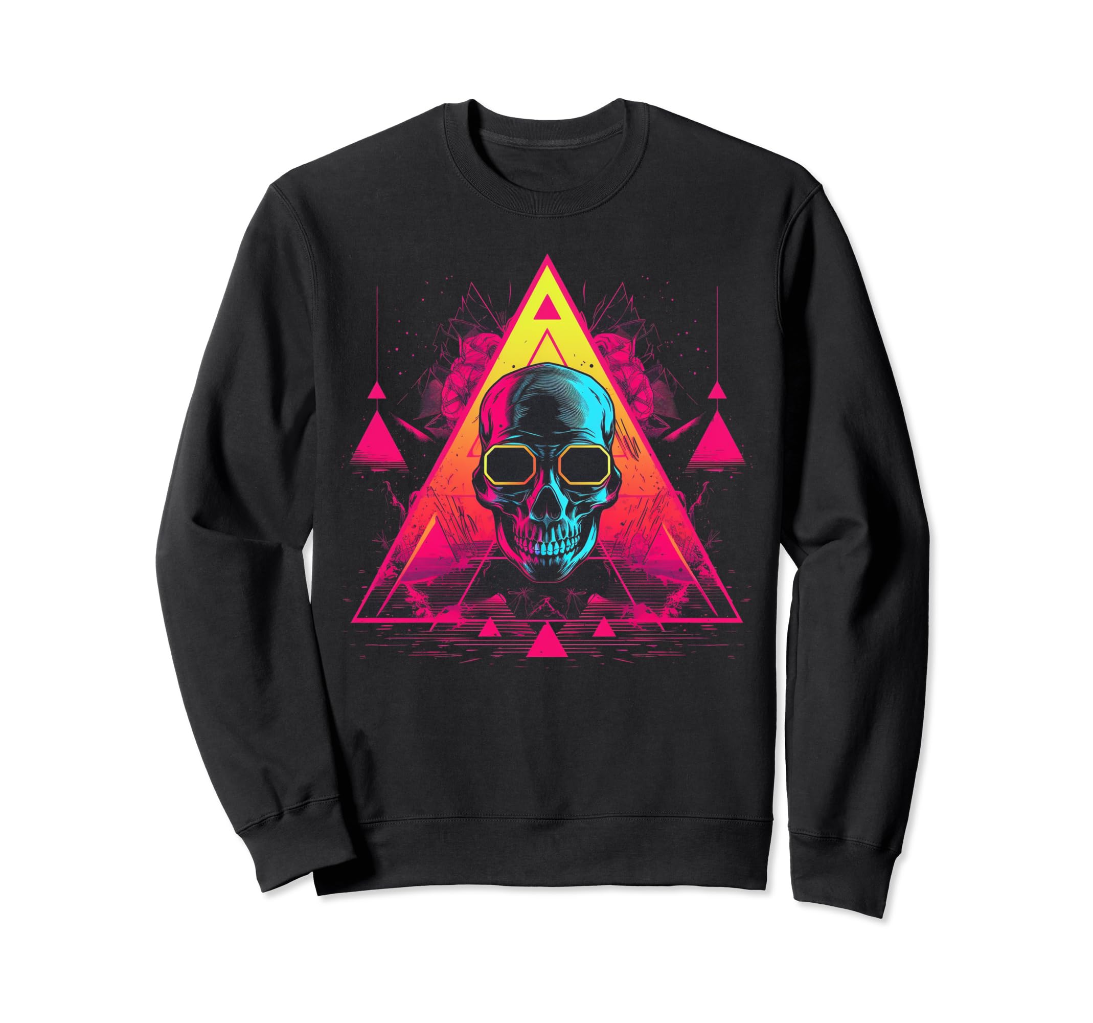 Skull Vaporwave Retrowave Aesthetic Sweatshirt - Aesthetic Graphic Unisex - T-Shirt, Sweatshirt, Hoodie