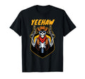 Yeehaw Cowboy Skeleton Hat Funny T-Shirt - Minimalist Print Men Women - T-Shirt, Sweatshirt, Hoodie