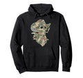 Camo Patchwork Western Cowboy Skeleton Hoodie - Trendy Graphic Unisex - T-Shirt, Sweatshirt, Hoodie