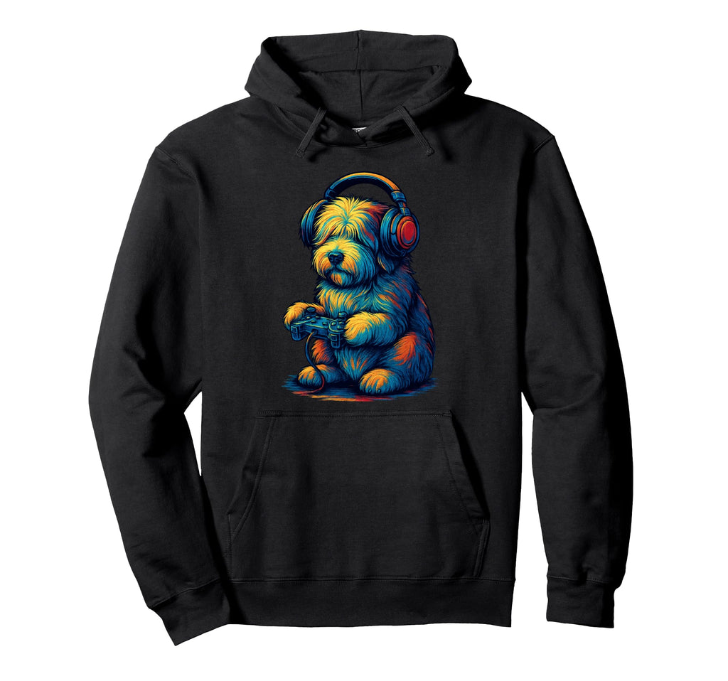 Old English Sheepdog Gamer Gaming Dog Hoodie - Graphic Print Men Women - T-Shirt, Sweatshirt, Hoodie