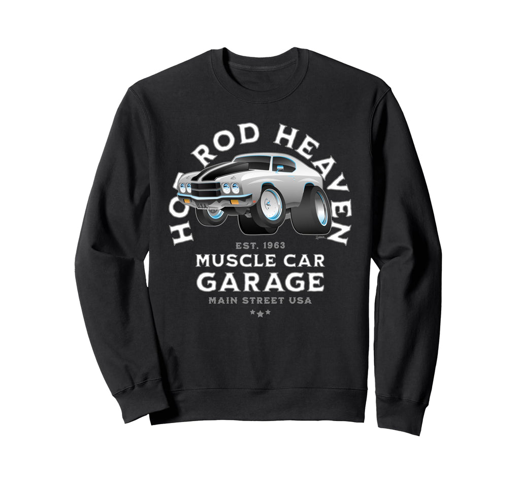 Hotrod Heaven Muscle Car Garage Sweatshirt - Custom Art Print Men Women - T-Shirt, Sweatshirt, Hoodie
