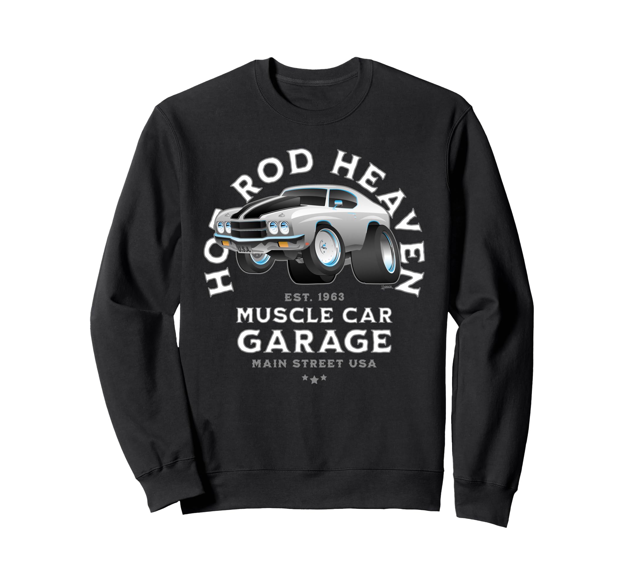 Hotrod Heaven Muscle Car Garage Sweatshirt - Custom Art Print Men Women - T-Shirt, Sweatshirt, Hoodie