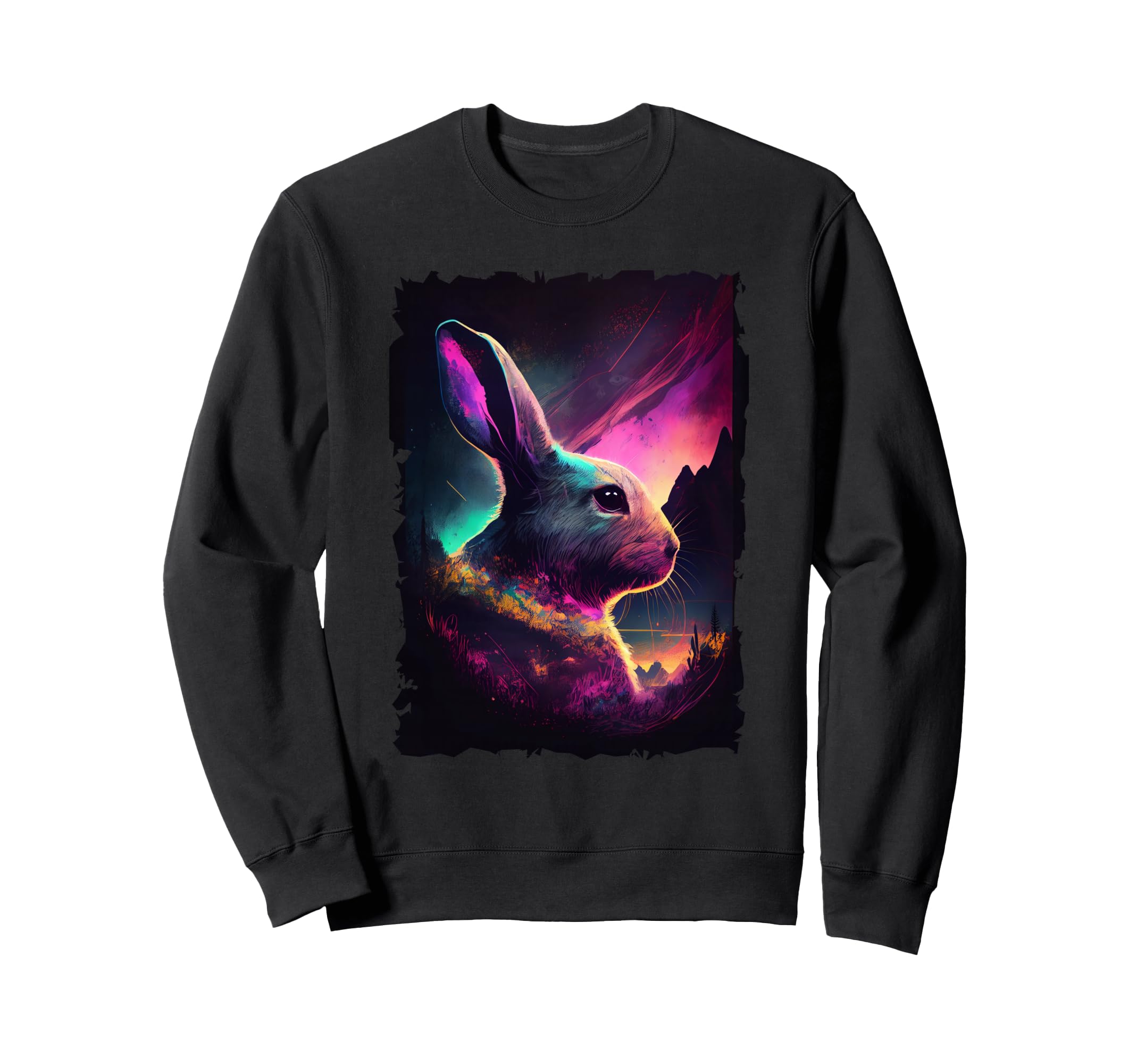 Rabbit Mountains Sunset Easter 70S Sweatshirt - Aesthetic Graphic Men Women - T-Shirt, Sweatshirt, Hoodie