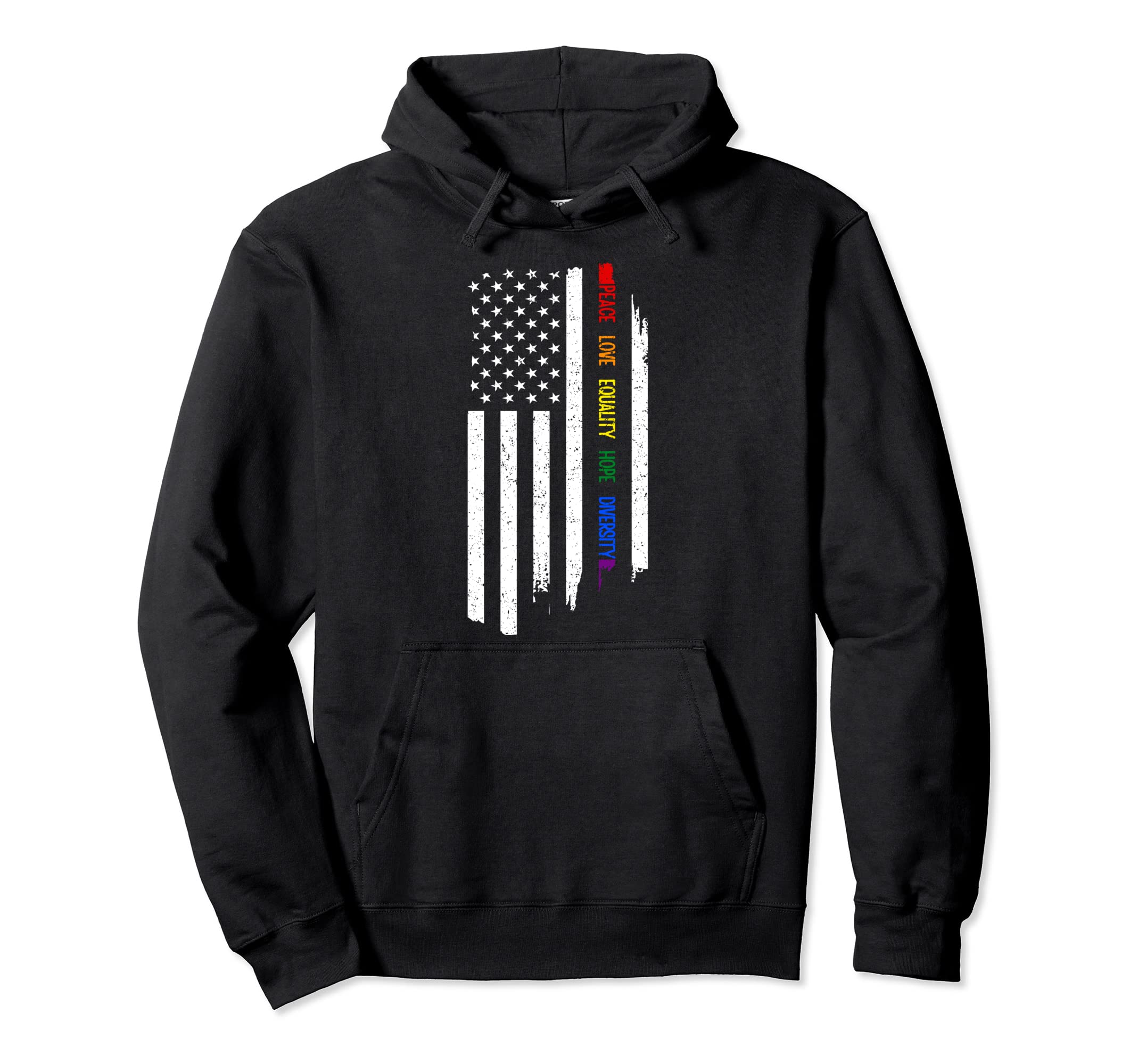 Lgbtq Gay Pride Rainbow Distressed Hoodie - Trendy Graphic for Adults - T-Shirt, Sweatshirt, Hoodie