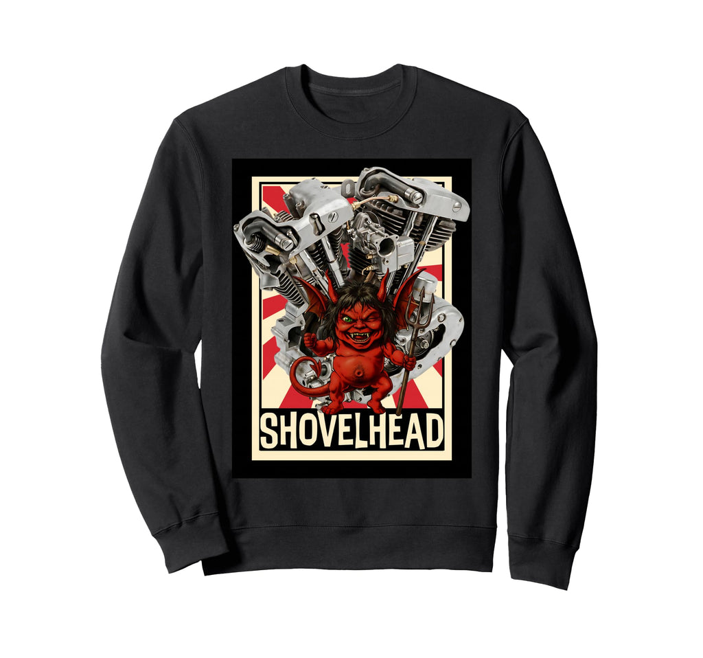 Shovelhead Engine Vtwin Old School Sweatshirt - Fun Novelty Design Unisex - T-Shirt, Sweatshirt, Hoodie