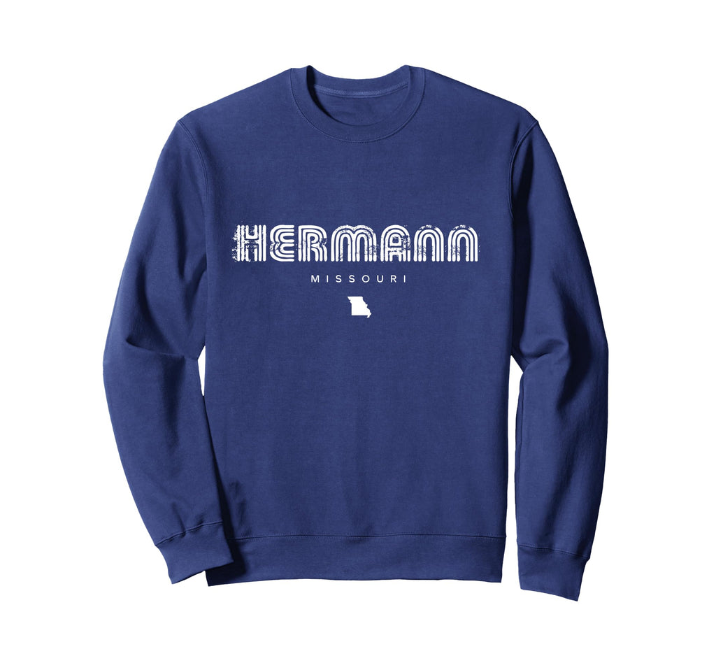 Hermann Missouri 70S 80S Type Sweatshirt - Unique Graphic Men Women - T-Shirt, Sweatshirt, Hoodie