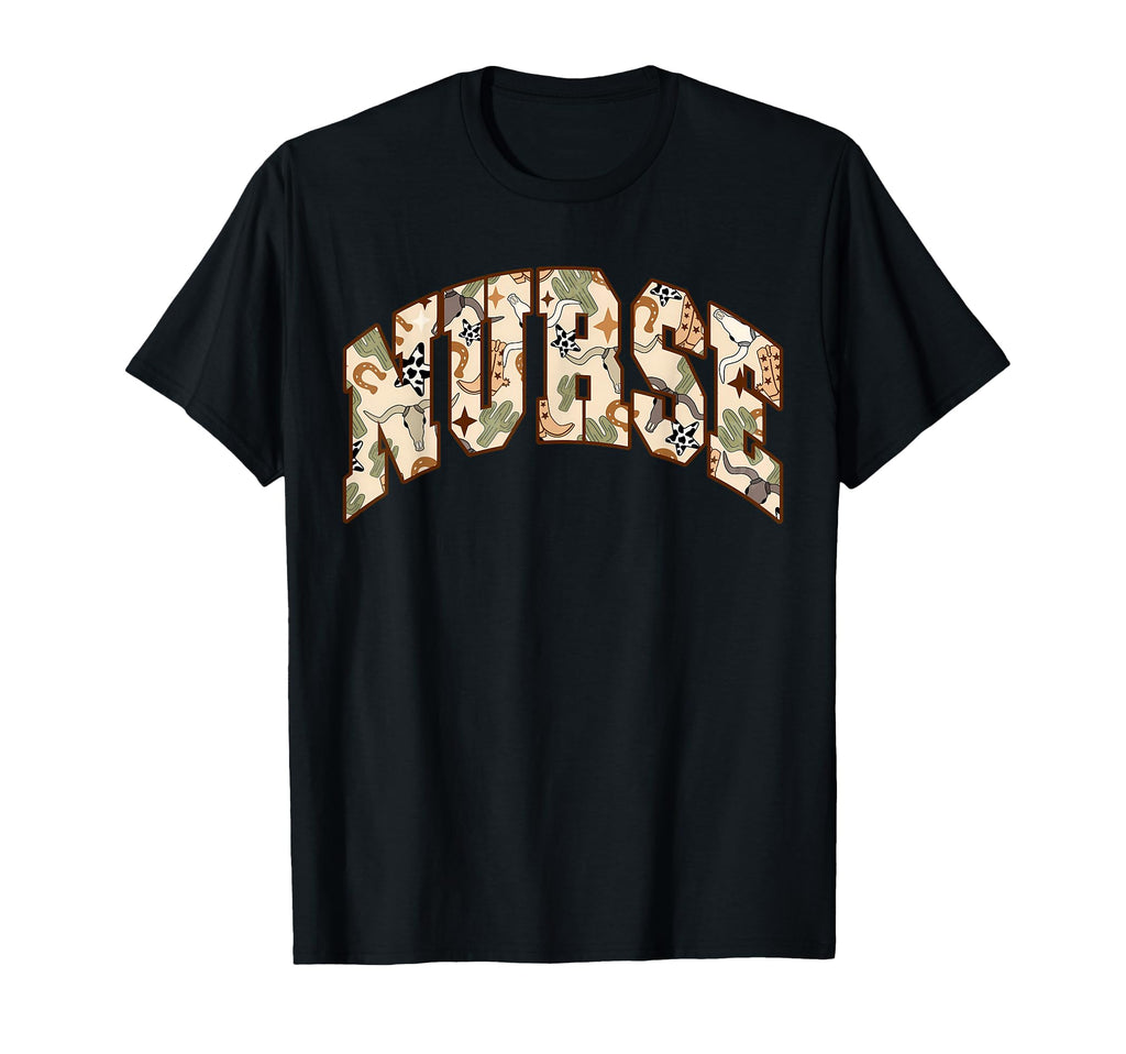 Nurse Country Western Cow Skull T-Shirt - Streetwear Style for Adults - T-Shirt, Sweatshirt, Hoodie