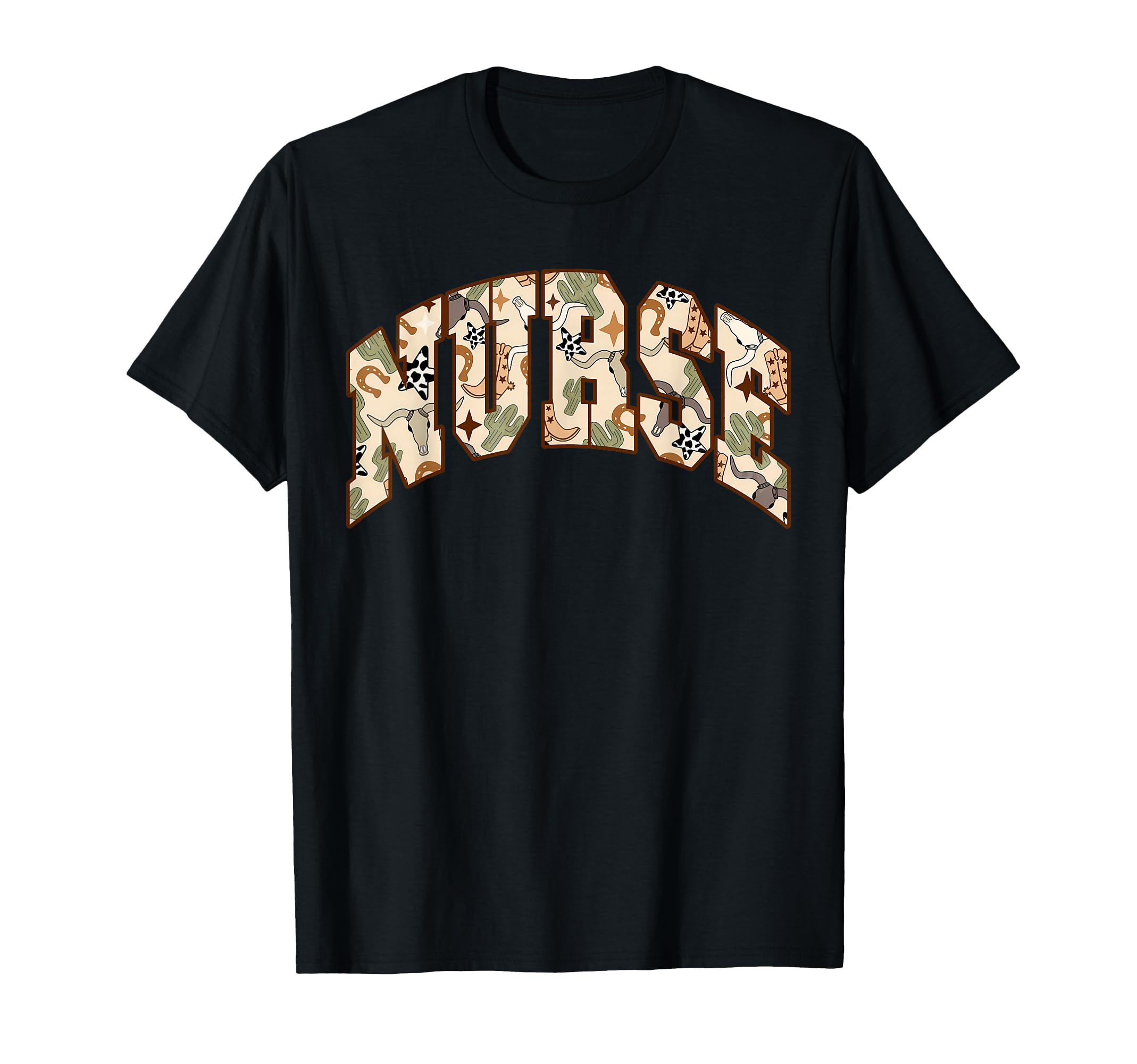 Nurse Country Western Cow Skull T-Shirt - Streetwear Style for Adults - T-Shirt, Sweatshirt, Hoodie