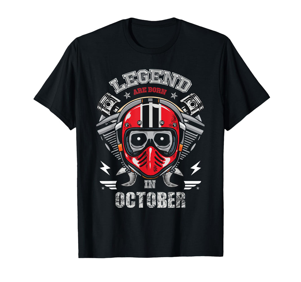 Biker Born October Motorcycle T-Shirt - Casual Everyday Wear Unisex - T-Shirt, Sweatshirt, Hoodie