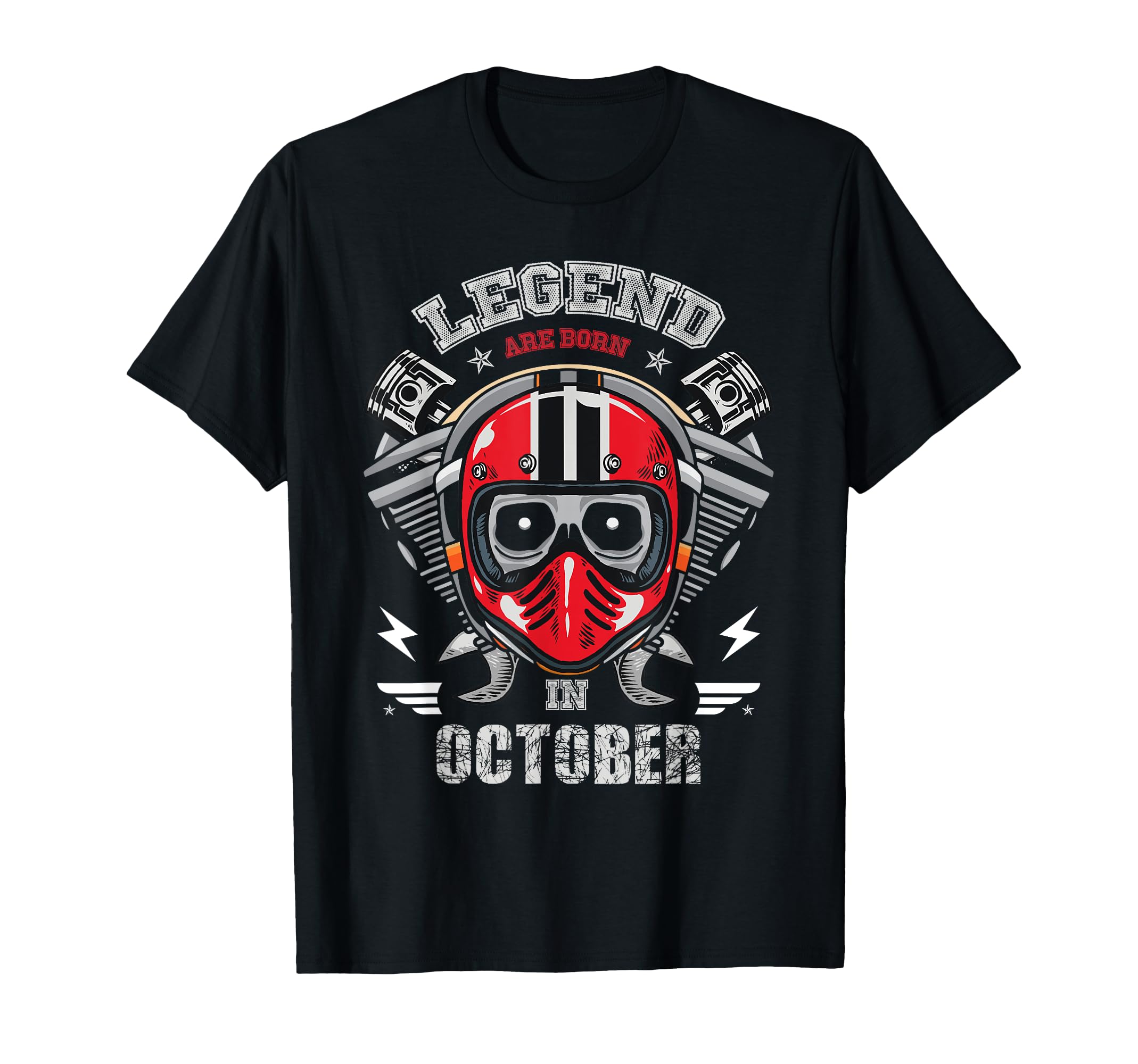 Biker Born October Motorcycle T-Shirt - Casual Everyday Wear Unisex - T-Shirt, Sweatshirt, Hoodie