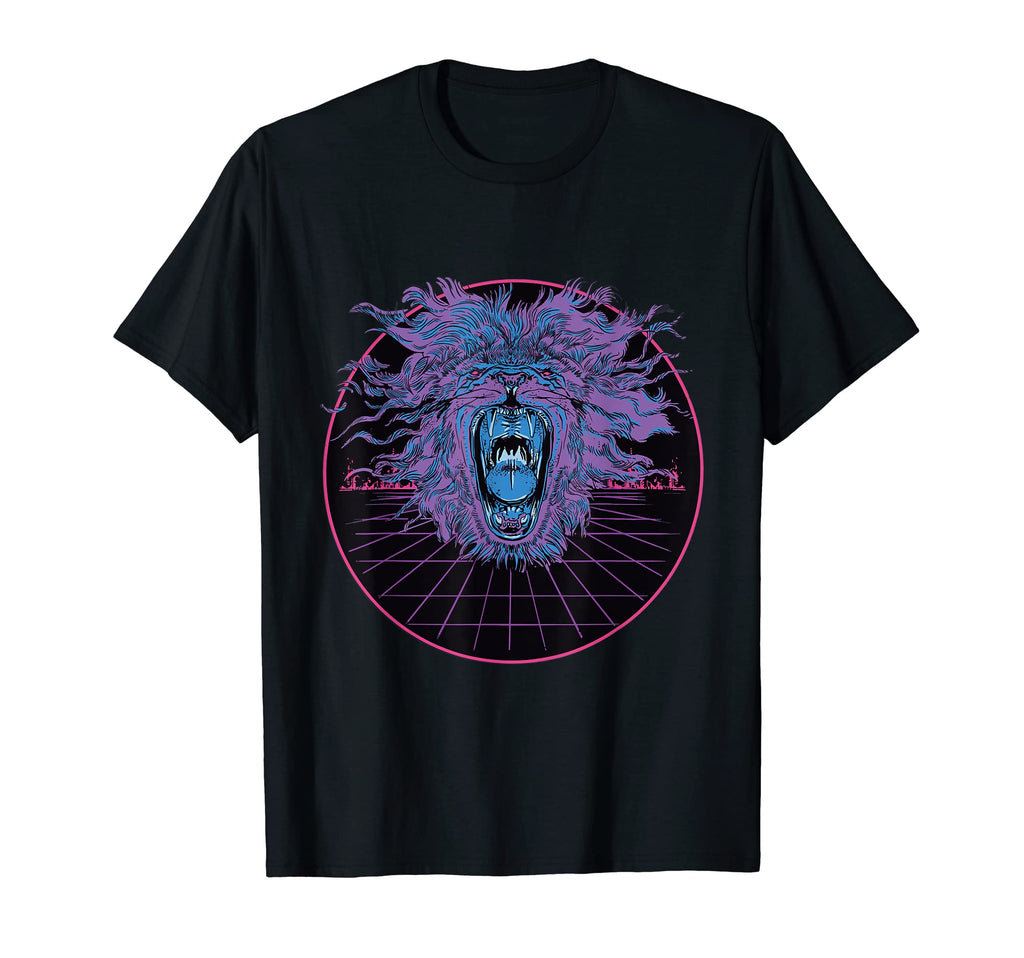 Aesthetic Vaporwave Lion Japan 80S 90S T-Shirt - Minimalist Print Unisex - T-Shirt, Sweatshirt, Hoodie