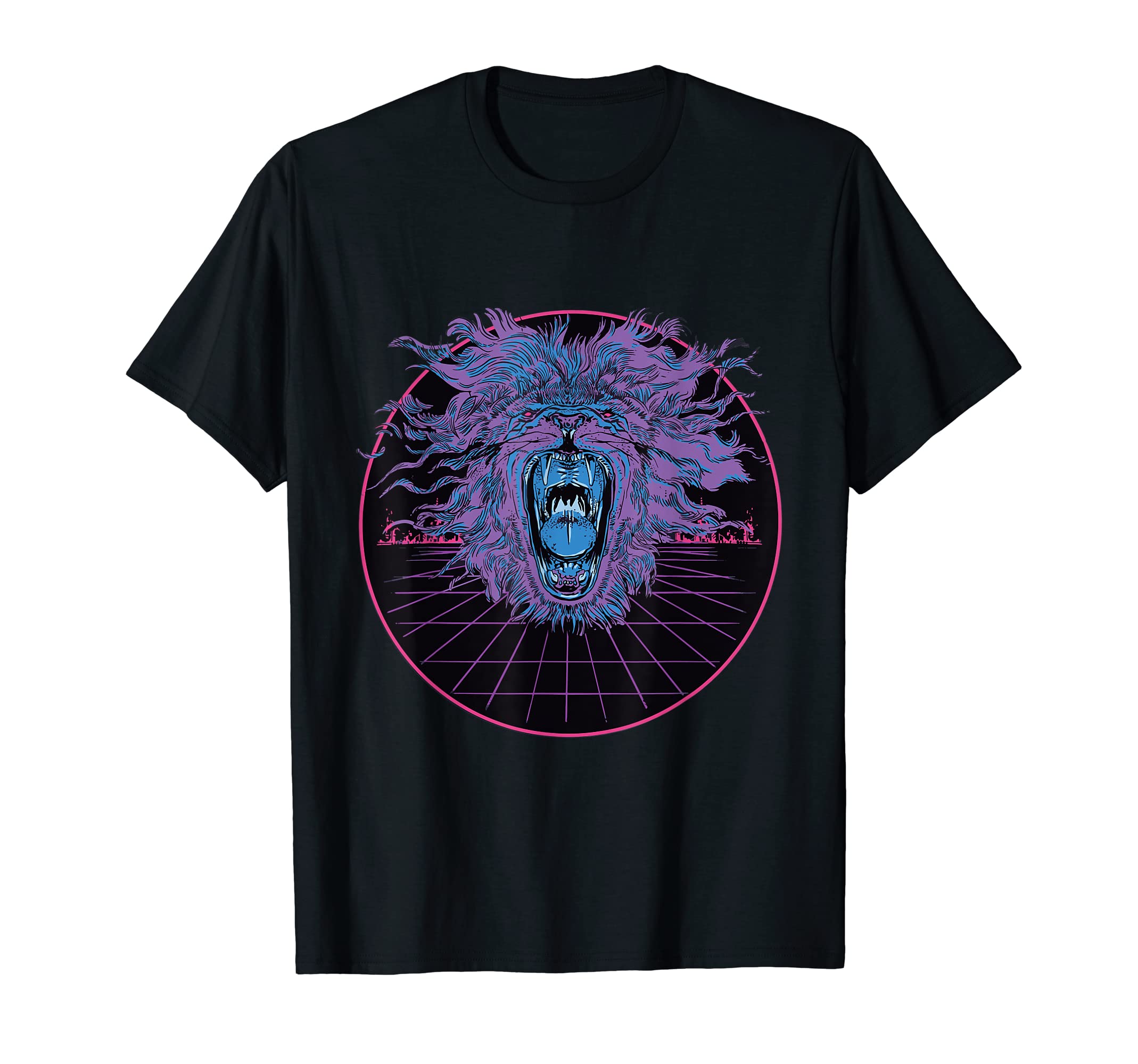 Aesthetic Vaporwave Lion Japan 80S 90S T-Shirt - Minimalist Print Unisex - T-Shirt, Sweatshirt, Hoodie