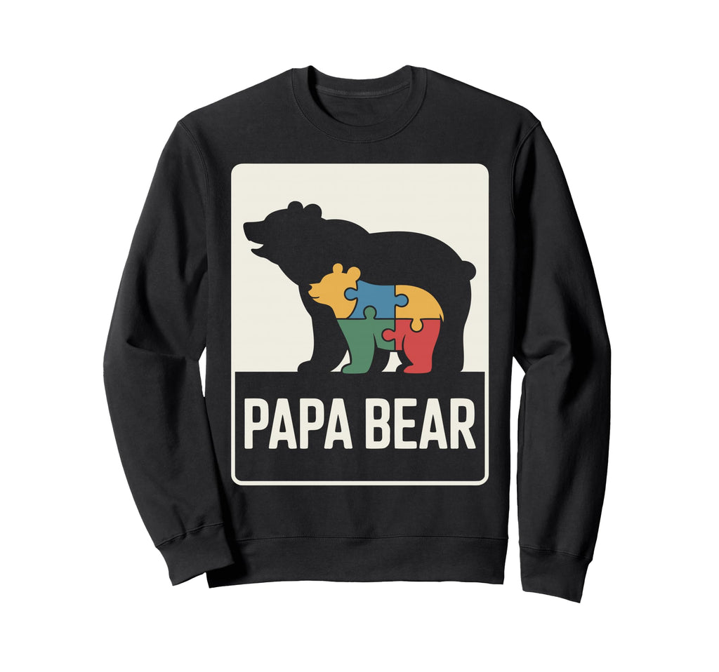 Proud Autism Dad Papa Bear Sweatshirt - Casual Everyday Wear for Adults - T-Shirt, Sweatshirt, Hoodie