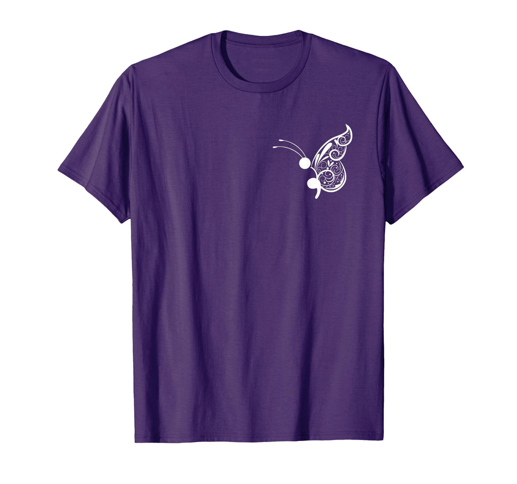 Semicolon Butterfly Pocket Butterfly T-Shirt - Graphic Print for Adults - T-Shirt, Sweatshirt, Hoodie