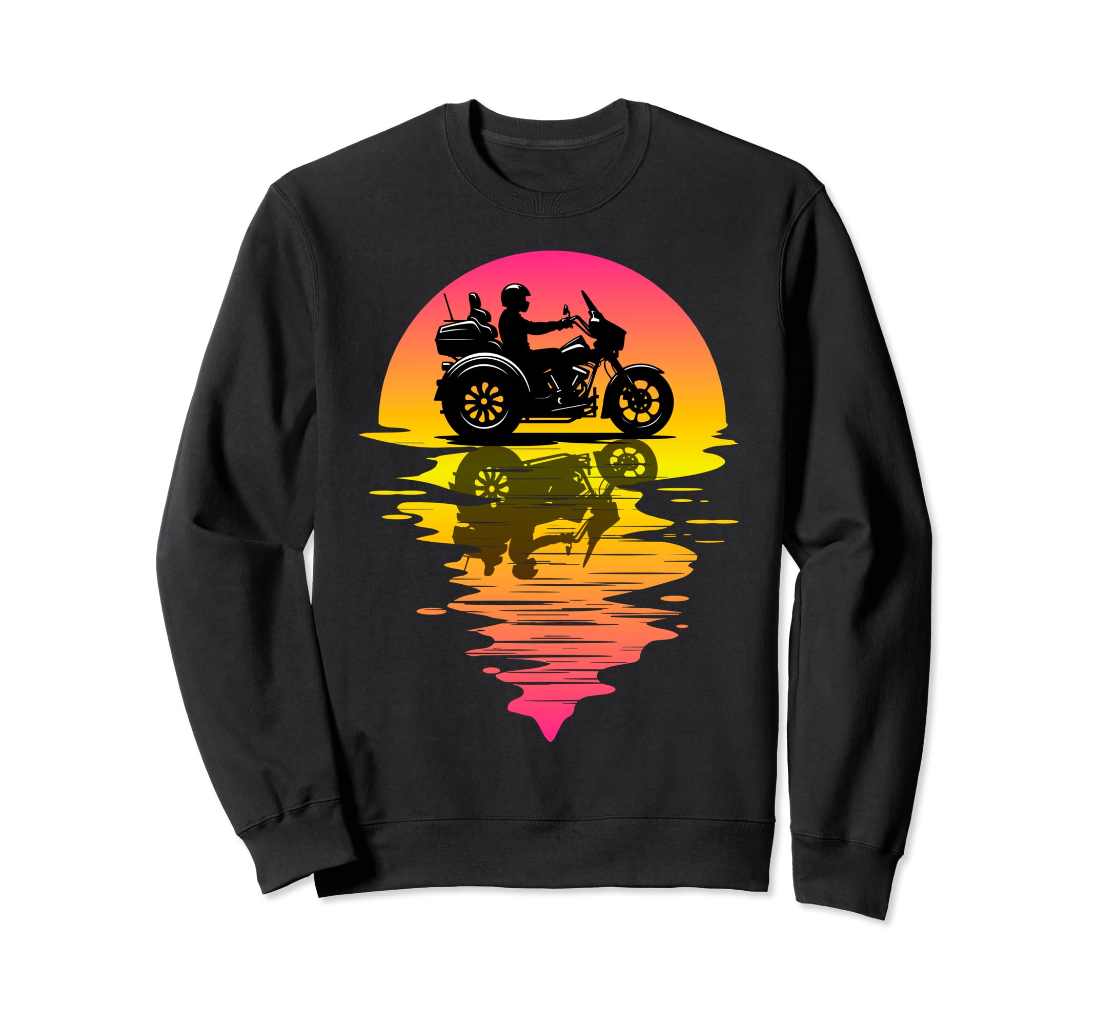 Trike Biker Motorcycle Trike Three Wheels Sweatshirt - Graphic Print Unisex - T-Shirt, Sweatshirt, Hoodie