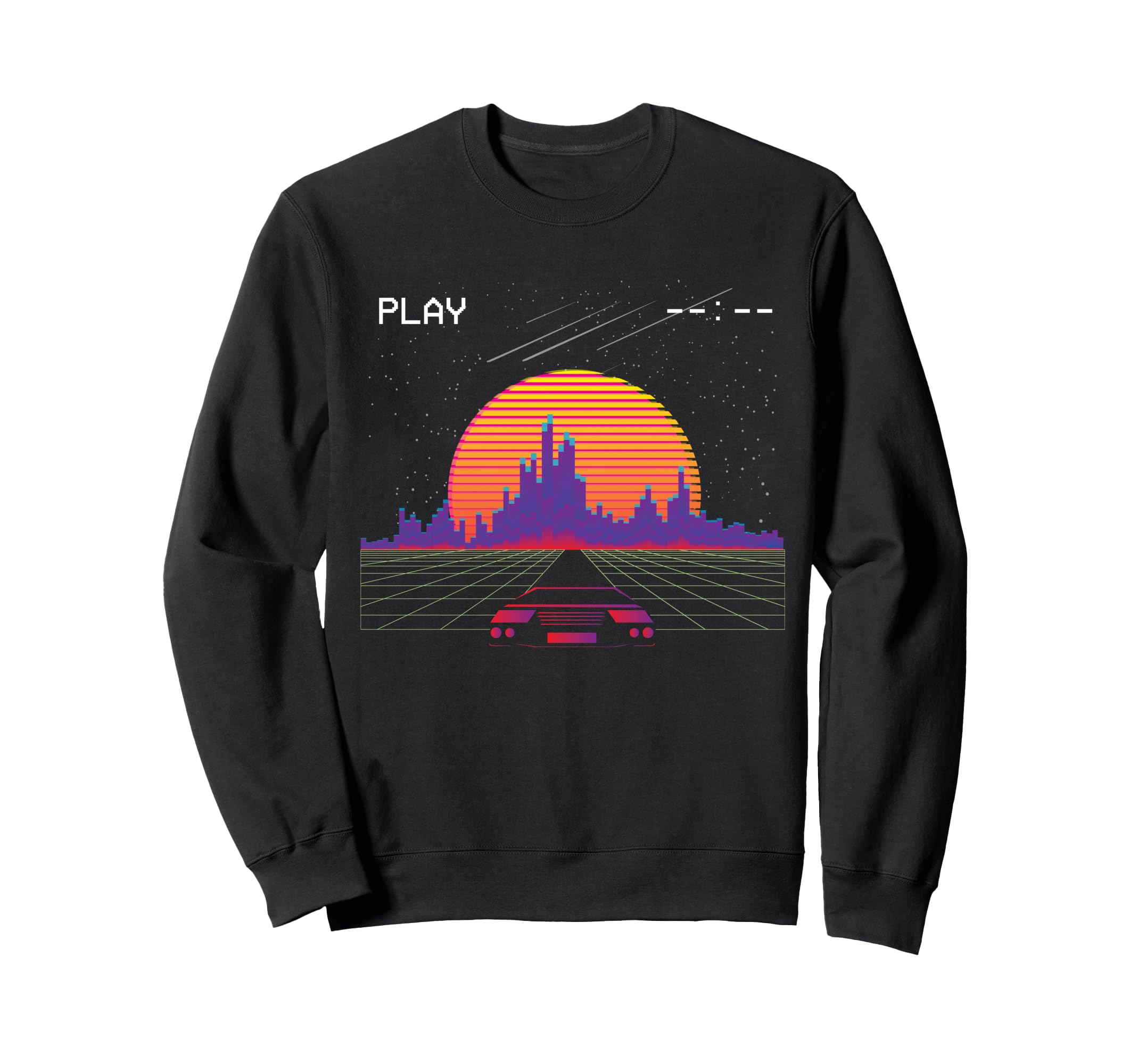 Fast Car Retrowave Synthwave Sweatshirt - Aesthetic Graphic for Adults - T-Shirt, Sweatshirt, Hoodie