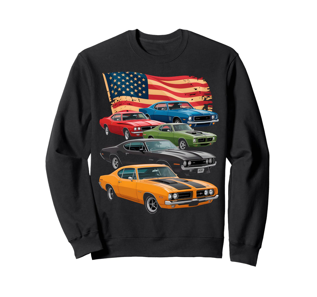 Muscle Cars Sweatshirt - Custom Art Print Men Women - T-Shirt, Sweatshirt, Hoodie