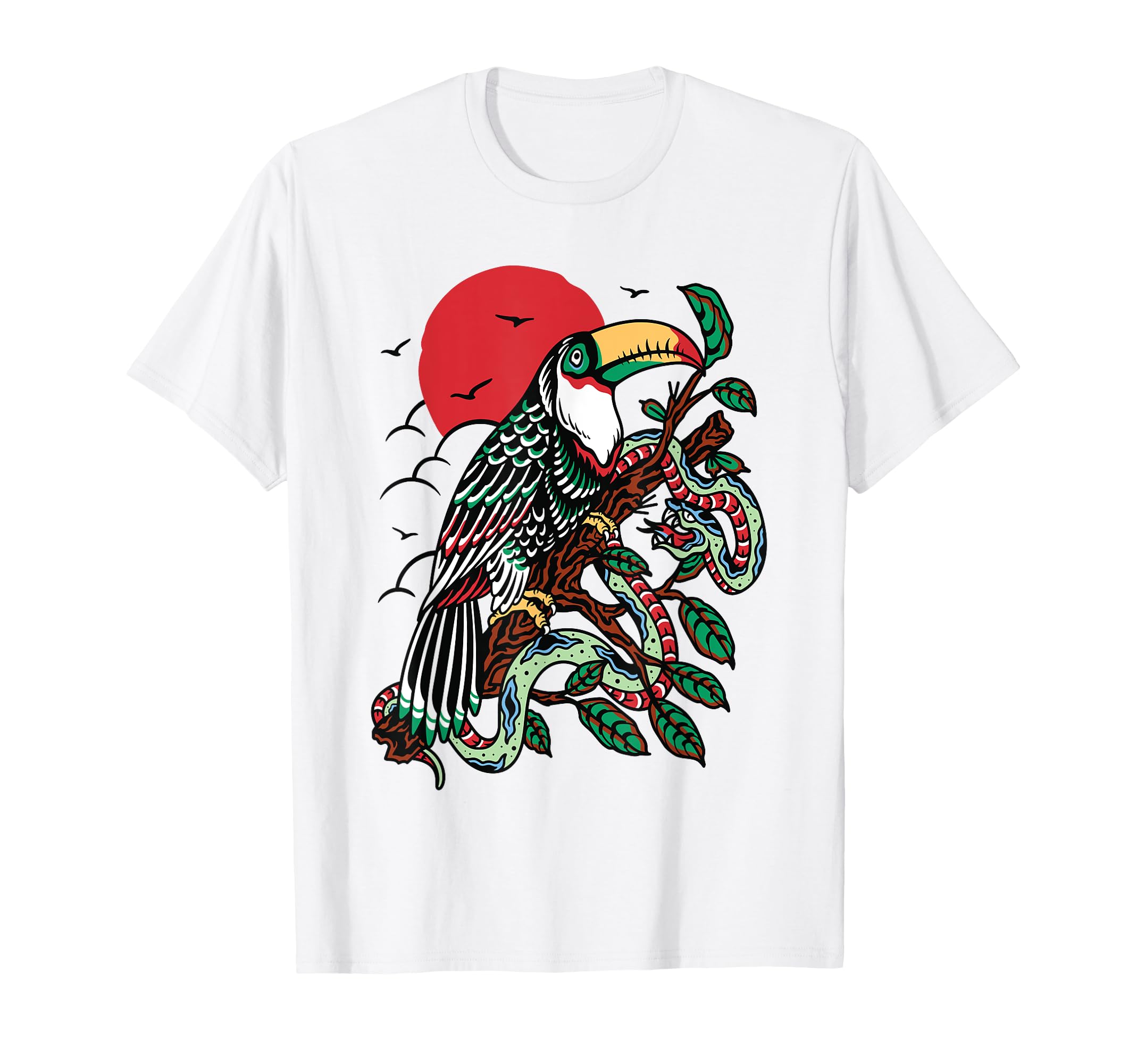 Toucan Old School Flash Inked American T-Shirt - Unique Graphic Men Women - T-Shirt, Sweatshirt, Hoodie