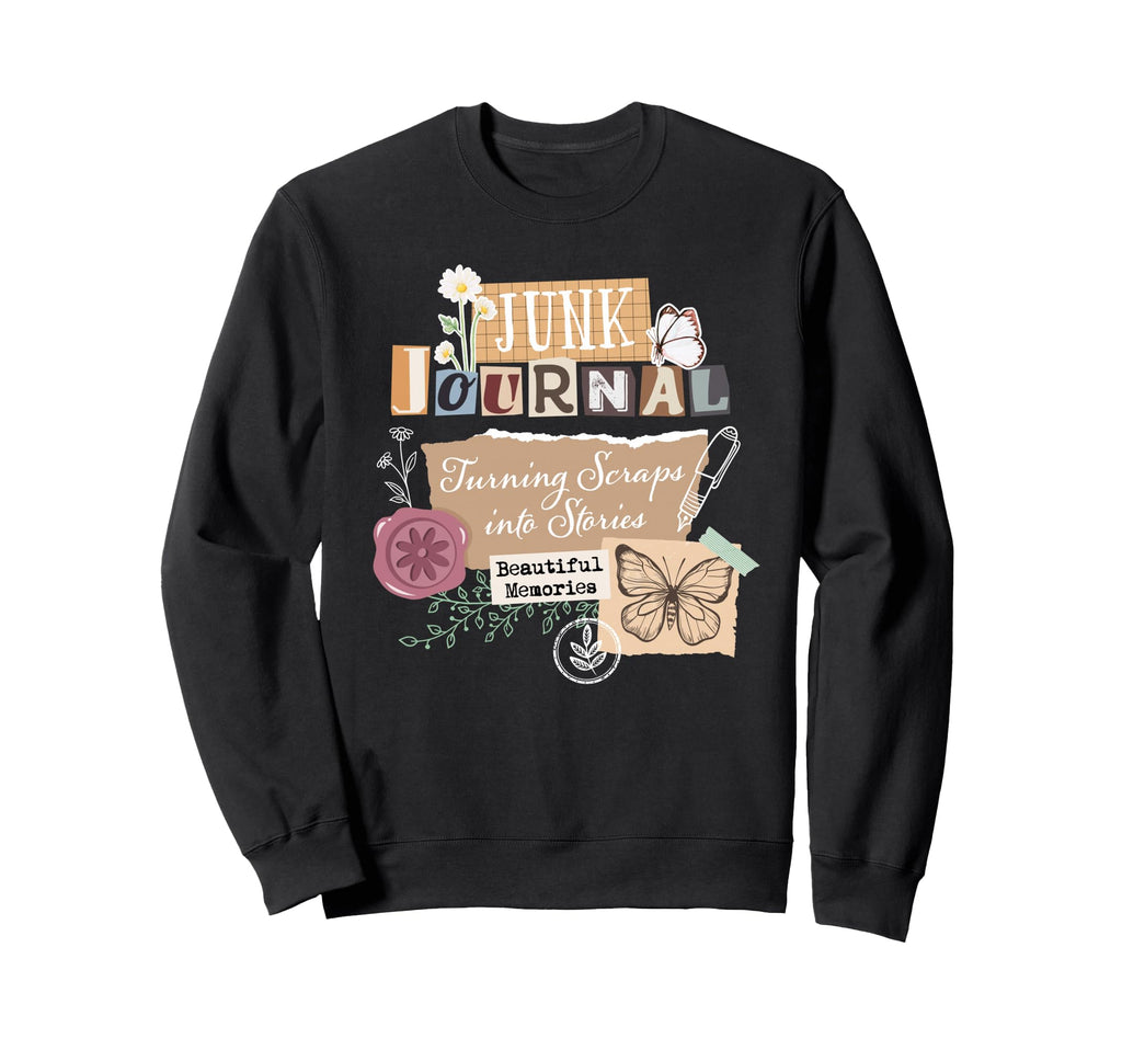 Junk Journal Scrapbooking Newspaper Sweatshirt - Graphic Print for Adults - T-Shirt, Sweatshirt, Hoodie