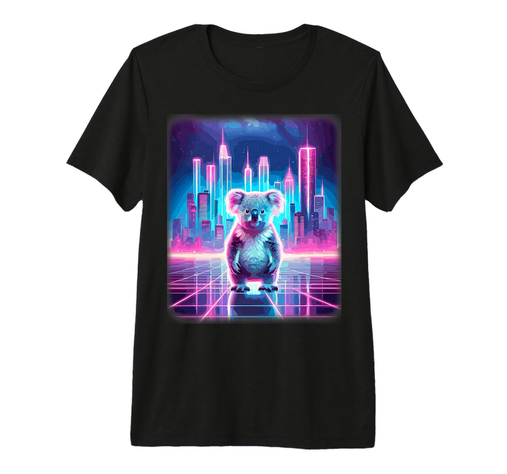 Synthwave Aesthetic Koala Bear Lover T-Shirt - Novelty Apparel for Adults - T-Shirt, Sweatshirt, Hoodie
