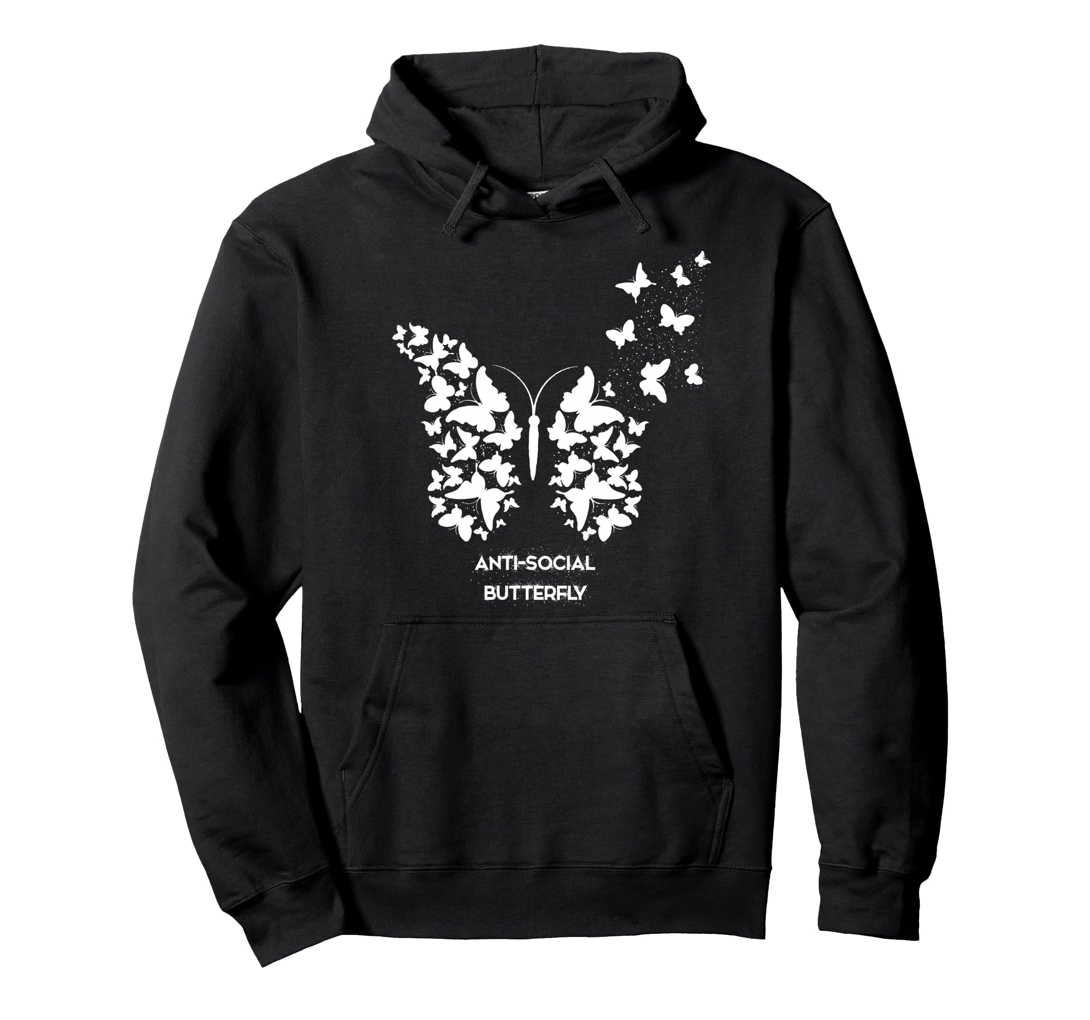 Antisocial Butterfly Hoodie - Streetwear Style for Adults - T-Shirt, Sweatshirt, Hoodie